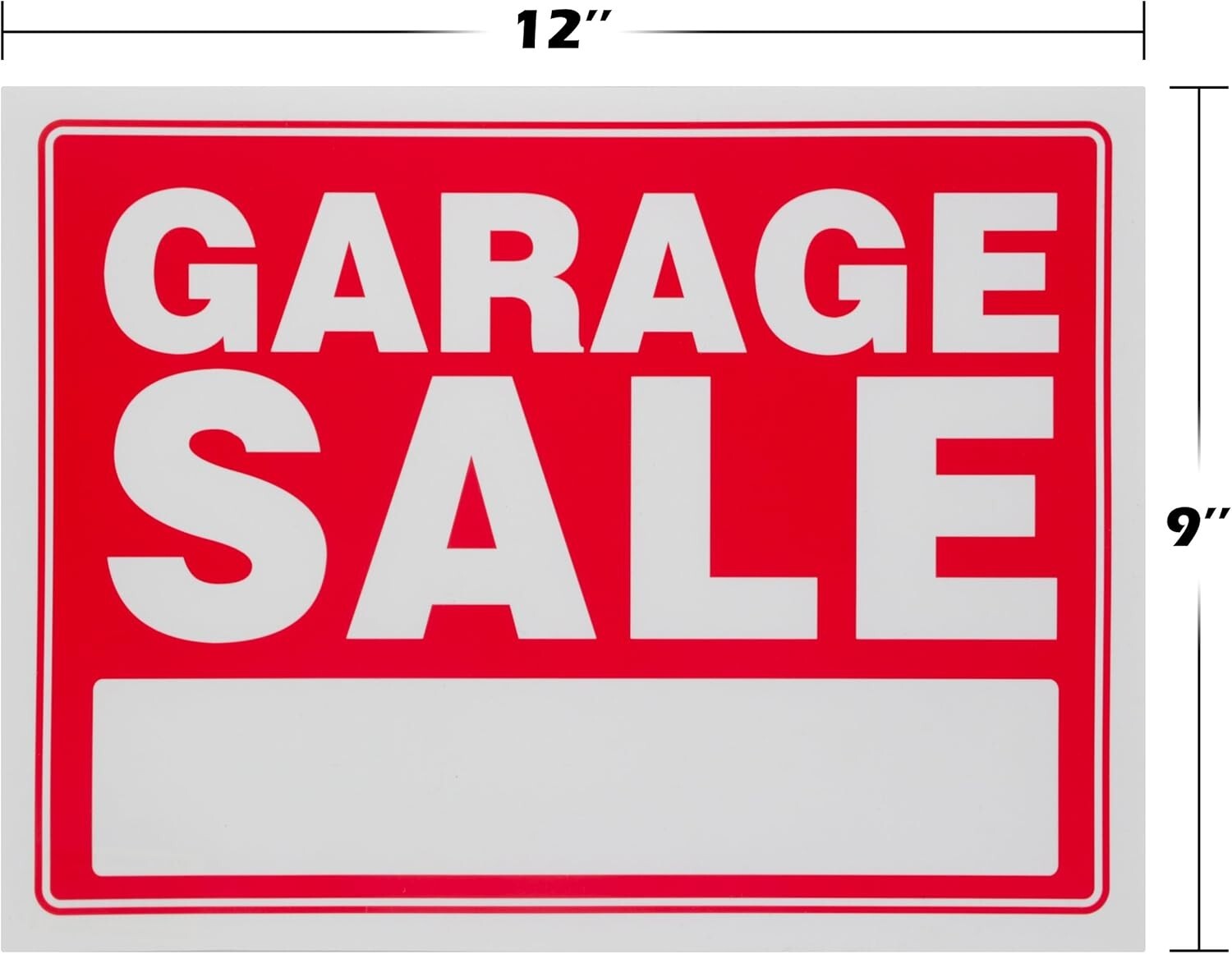 GARAGE SALE Sign Red Yard Sales Street Signs by Ram-Pro – 9 x 12 inch (4 Pack)