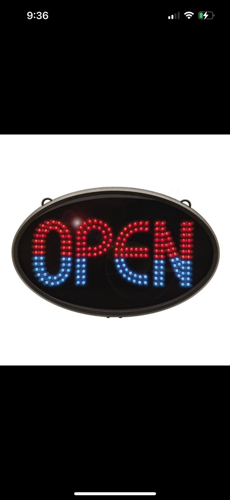 Green Light Innovations Classic LED OPEN Sign, 7 Functions – excellent
