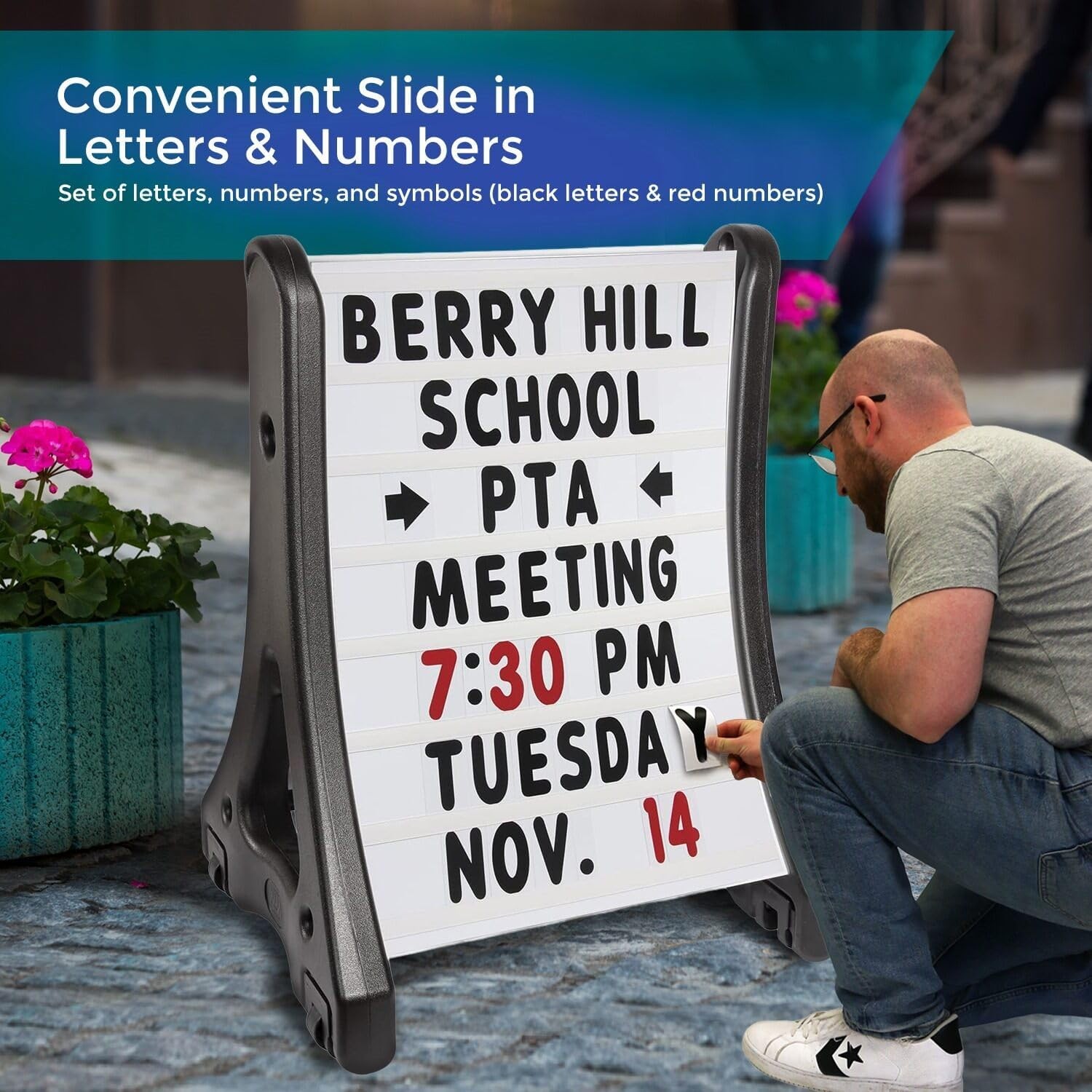 24&Prime;x36&Prime; Changeable Message Board Sidewalk Sign Standard Portable A-Frame Sign