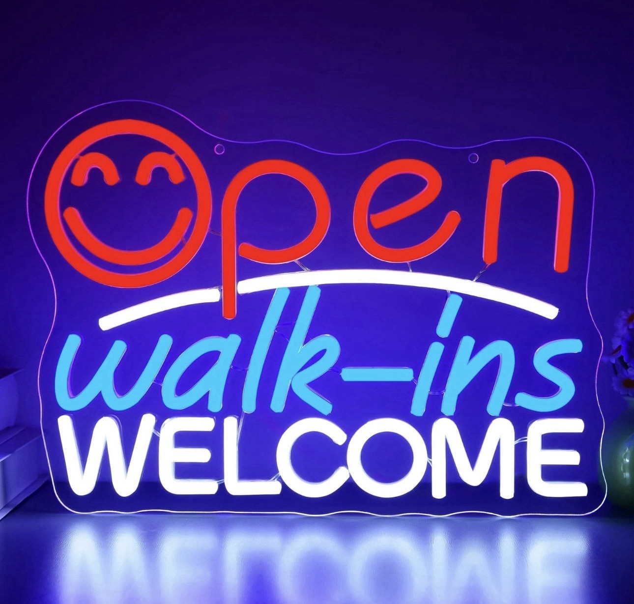 Open Walk Ins Welcome Neon Sign for Wall Decor Dimmable Open LED Signs for Bu…