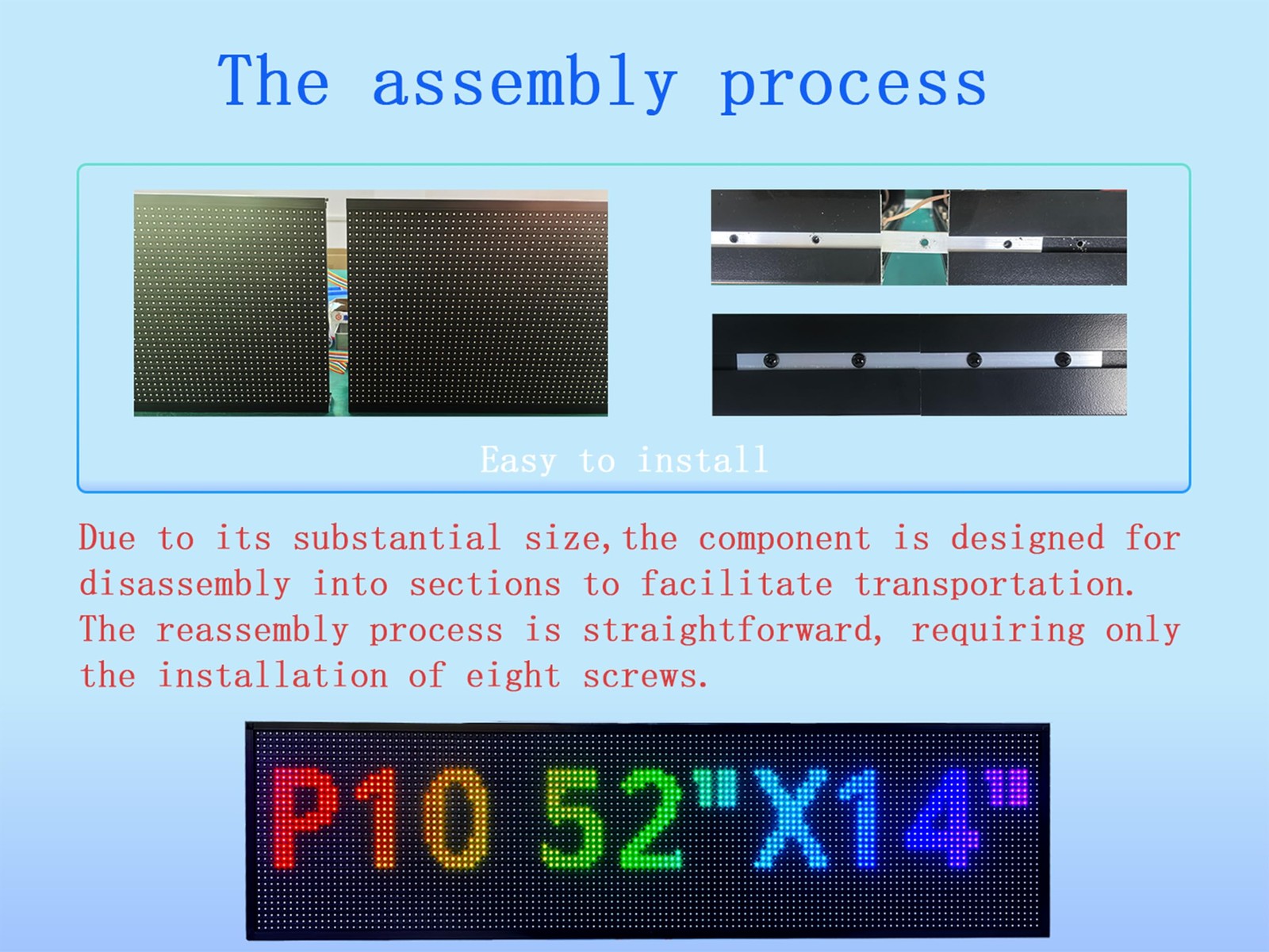 ZONTRONCM P10(52&Prime; * 14&Prime;) Scrolling Programmable Led Sign Custom Outdoor Digital