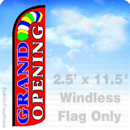 GRAND OPENING – Windless Swooper Flag Feather Banner Sign 2.5&rsquo;x11.5&prime; Balloons rz