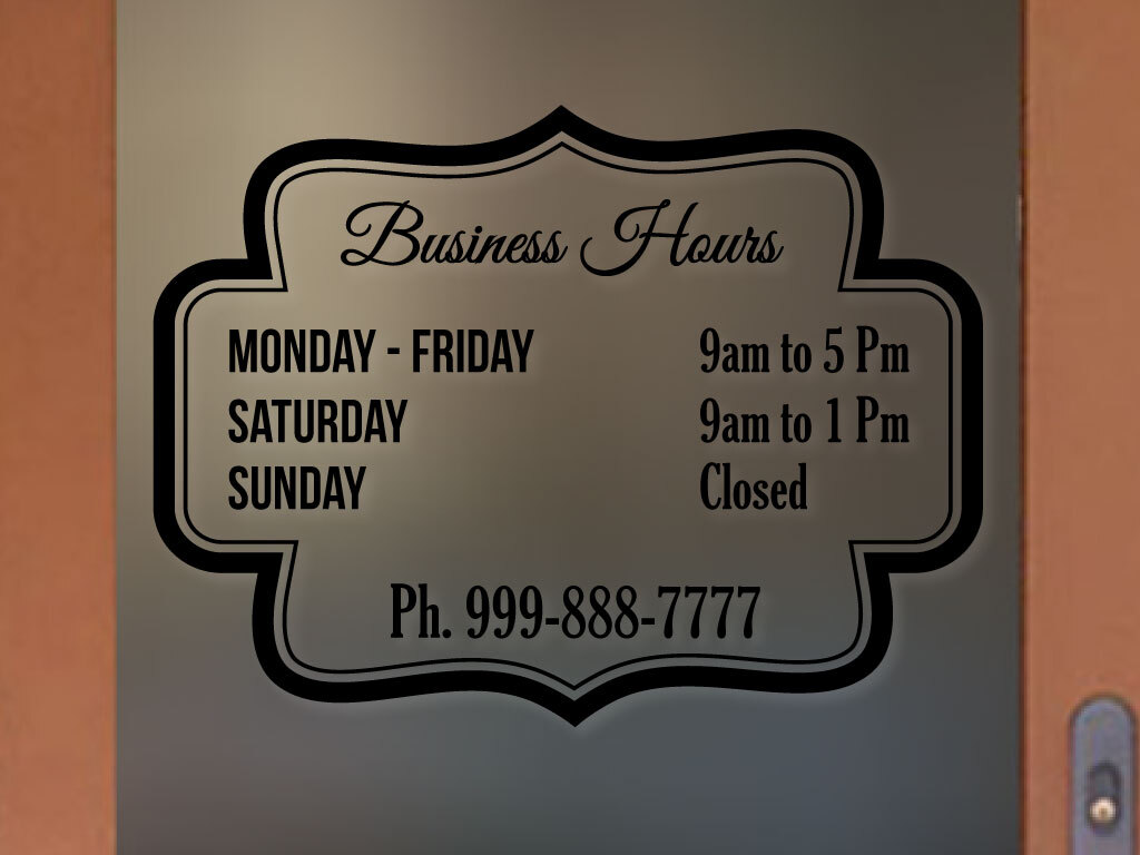 COOL SHAPE STORE ORIGINAL BUSINESS HOURS COLORS and Sizes PERSONALIZED Sign