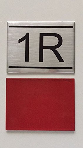 APARTMENT NUMBER SIGN -1R -BRUSHED ALUMINUM (2.25X3)-REF24-1027