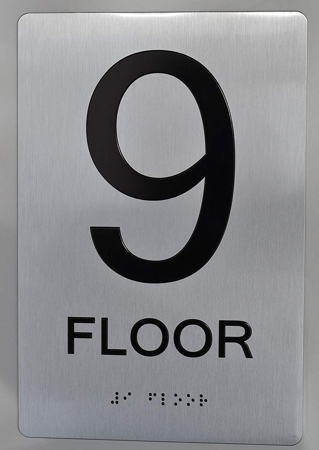 9th Floor SIGN -(Aluminium, Brush Silver, size 6×9) The sensation..-REF24-1027