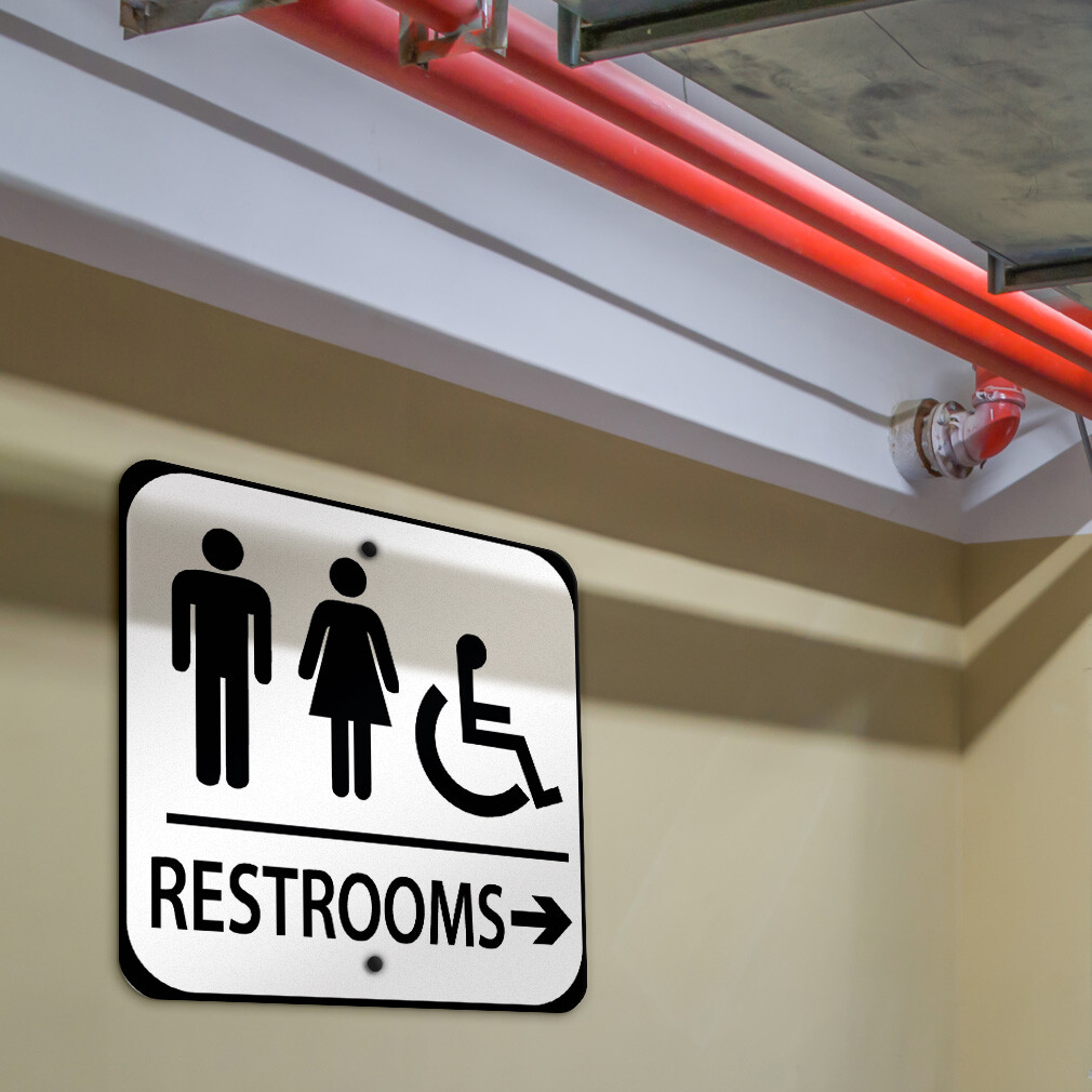 Aluminum Square Metal Sign Directional Acrylic Left Weatherproof Street