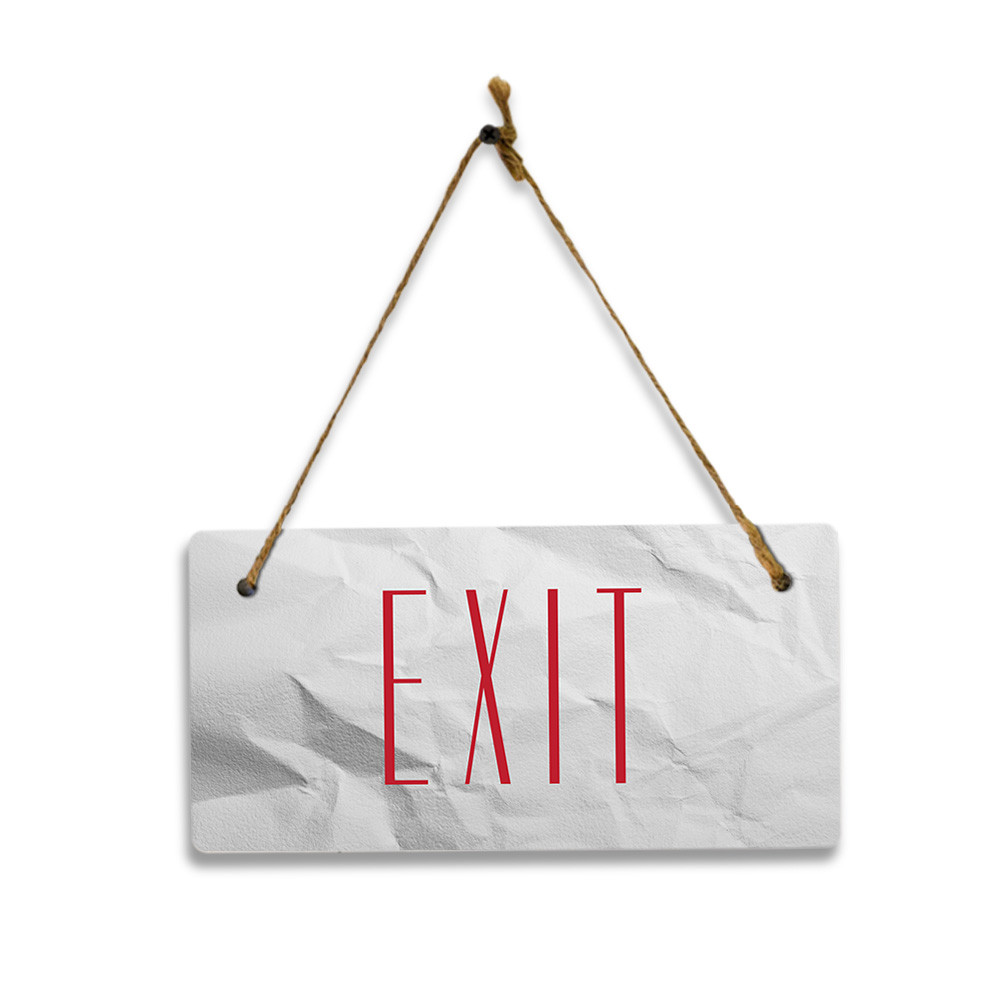 Exit 5&Prime; x 10&Prime; Hanging Wall or Door Sign | Rustic Twine | Home and Business
