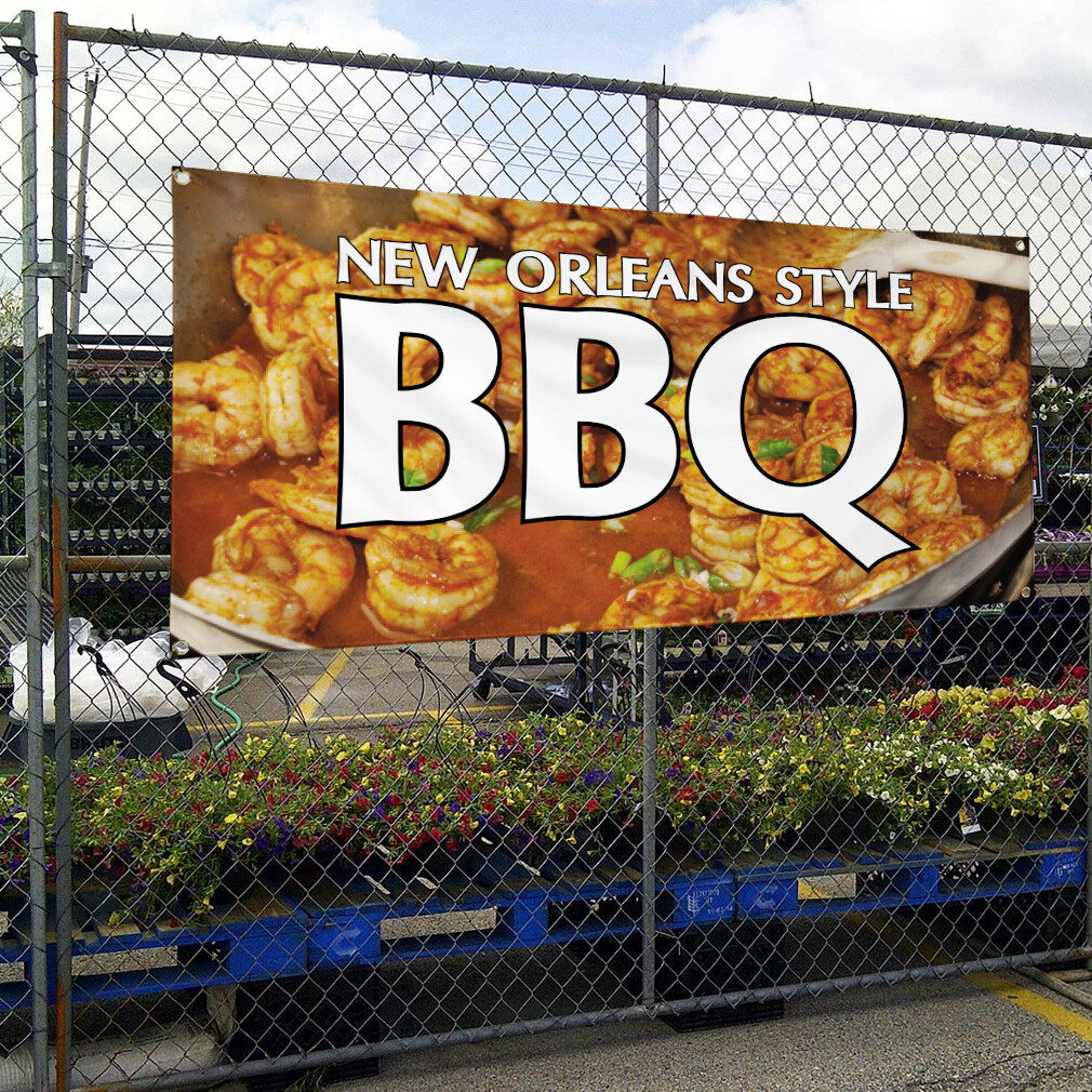 Vinyl Banner Multiple Sizes New Orleans Style Bbq Advertising Printing Outdoor