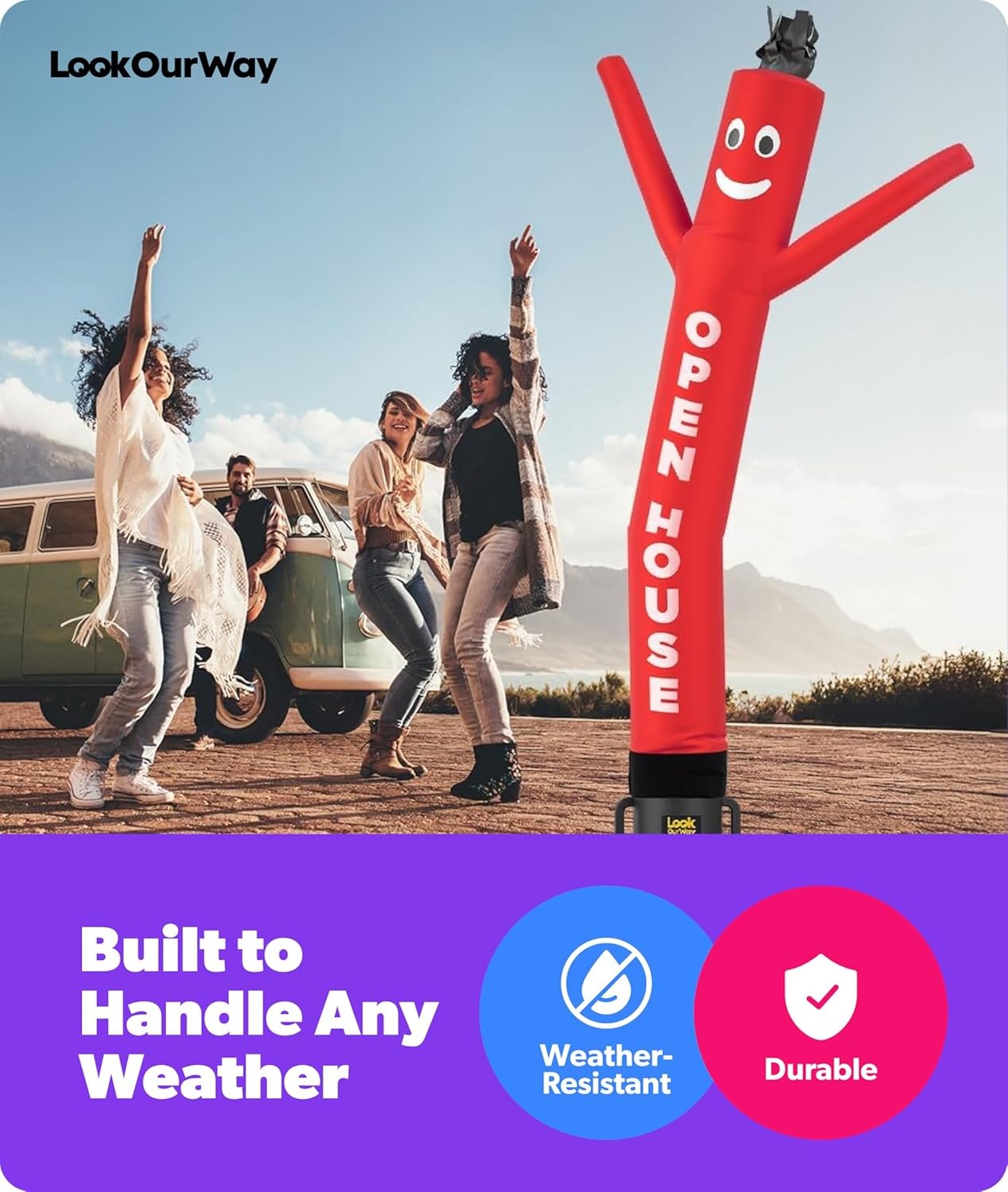 7ft Wacky Waving Inflatable Tube Guy – Red Sky Dancer for Advertising