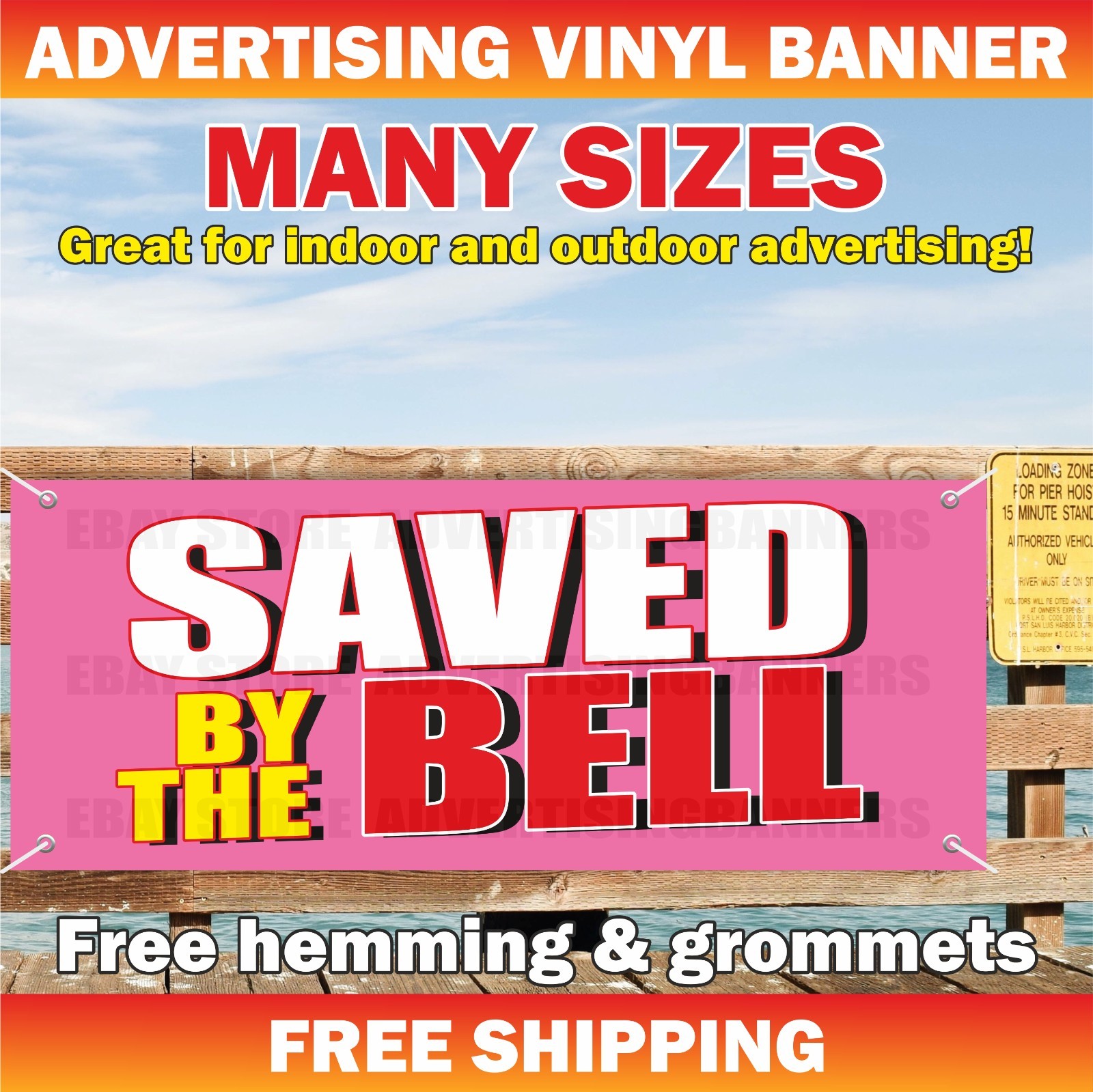 SAVED BY THE BELL Advertising Banner Vinyl Mash Sign Retro