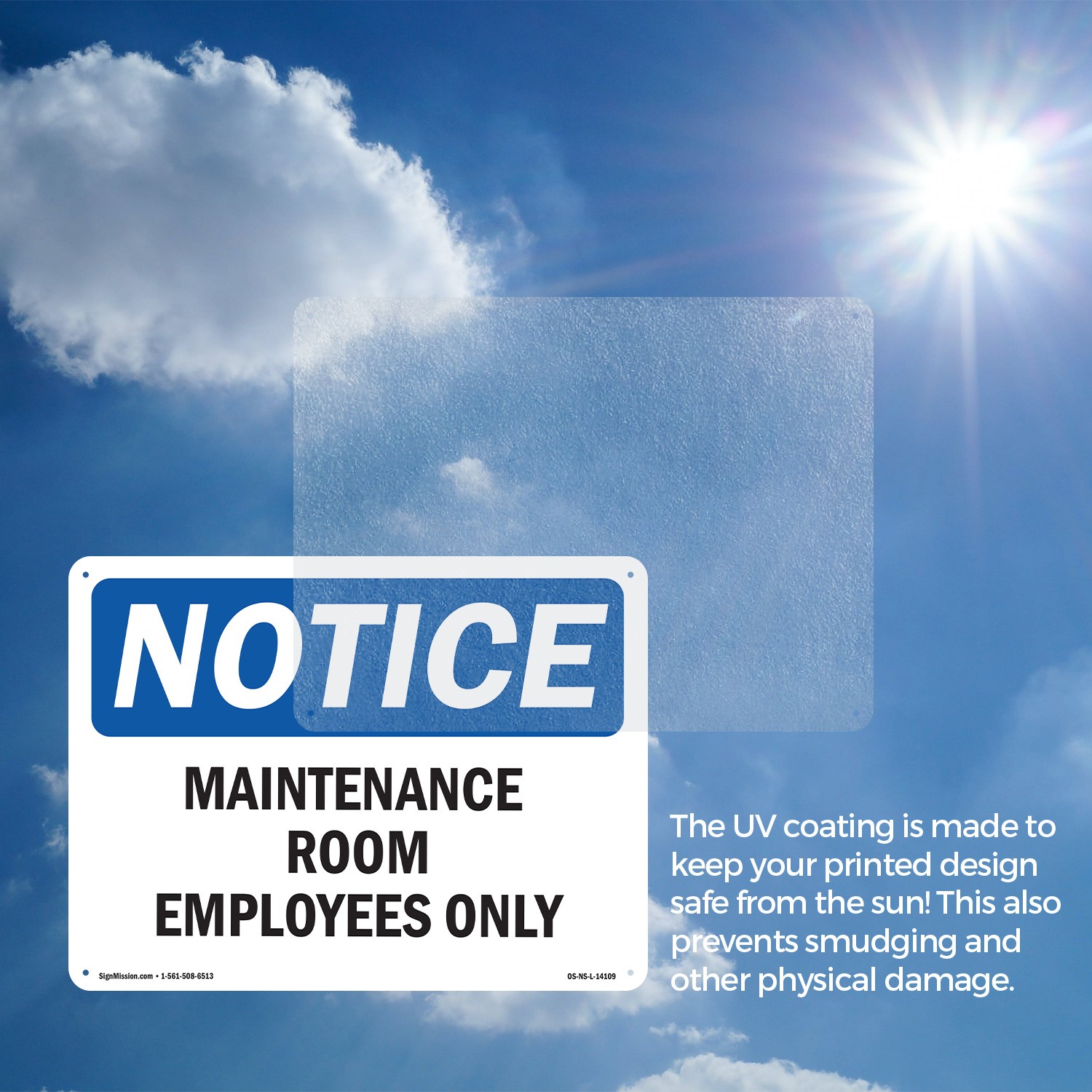 Maintenance Room Employees Only OSHA Notice Sign Metal,, Decal 5 or 10 Pack