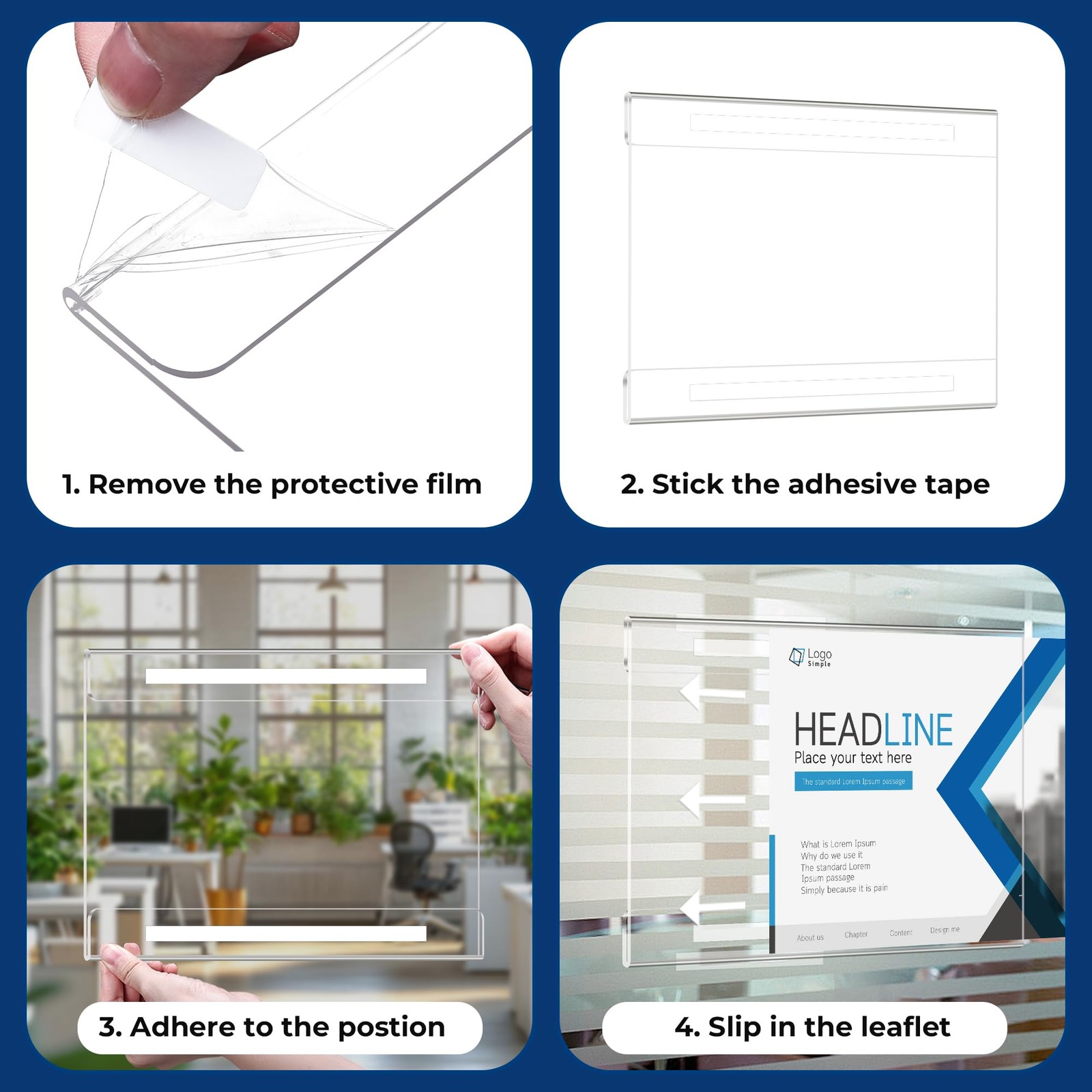12 Pack 11×8.5 Acrylic Sign Holder Wall Mount, inches, Clear