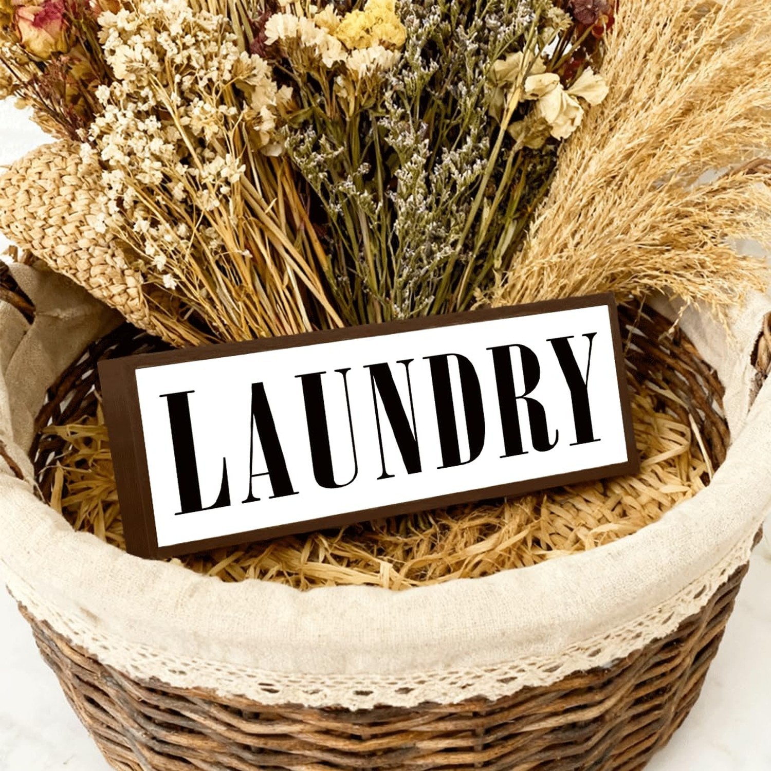 Laundry Sign, Decorative Framed Wooden Box Sign, Laundry Room Decor for Wall …