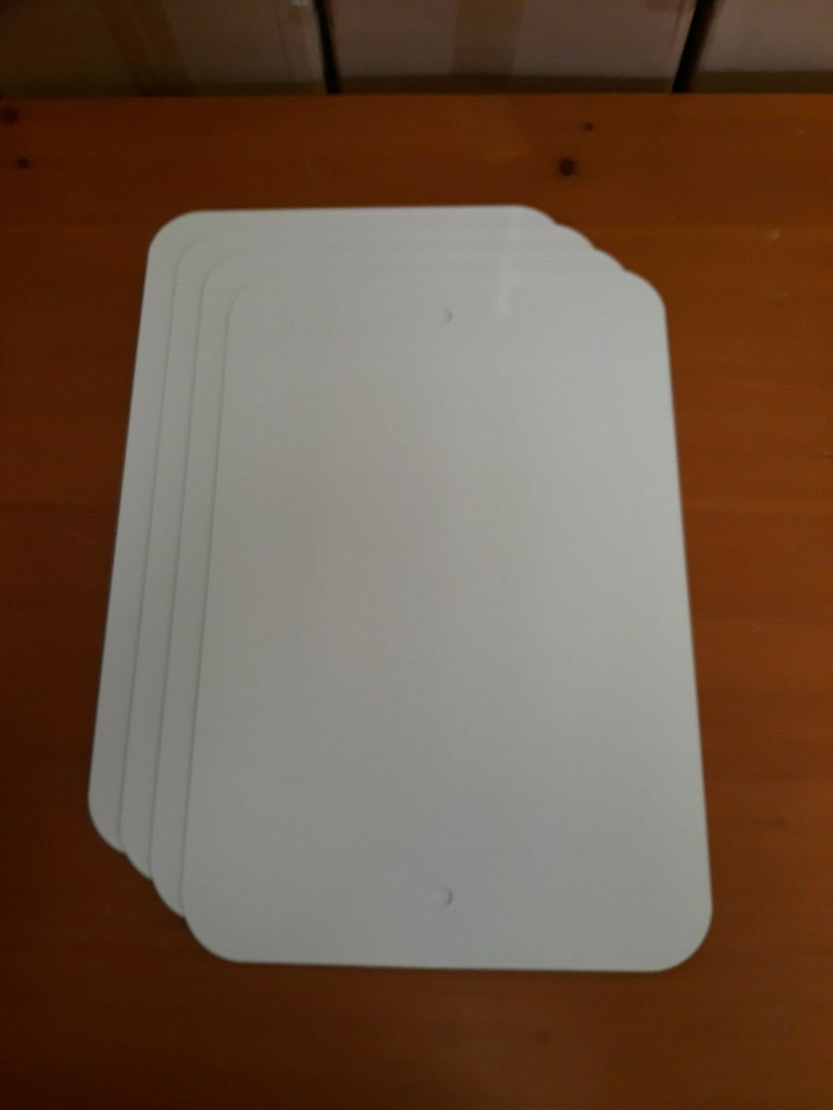 (4) White Aluminum Sign Blanks, 12 x 18 x 0.063, w/ 2 holes 2-Sided, In/Outdoor
