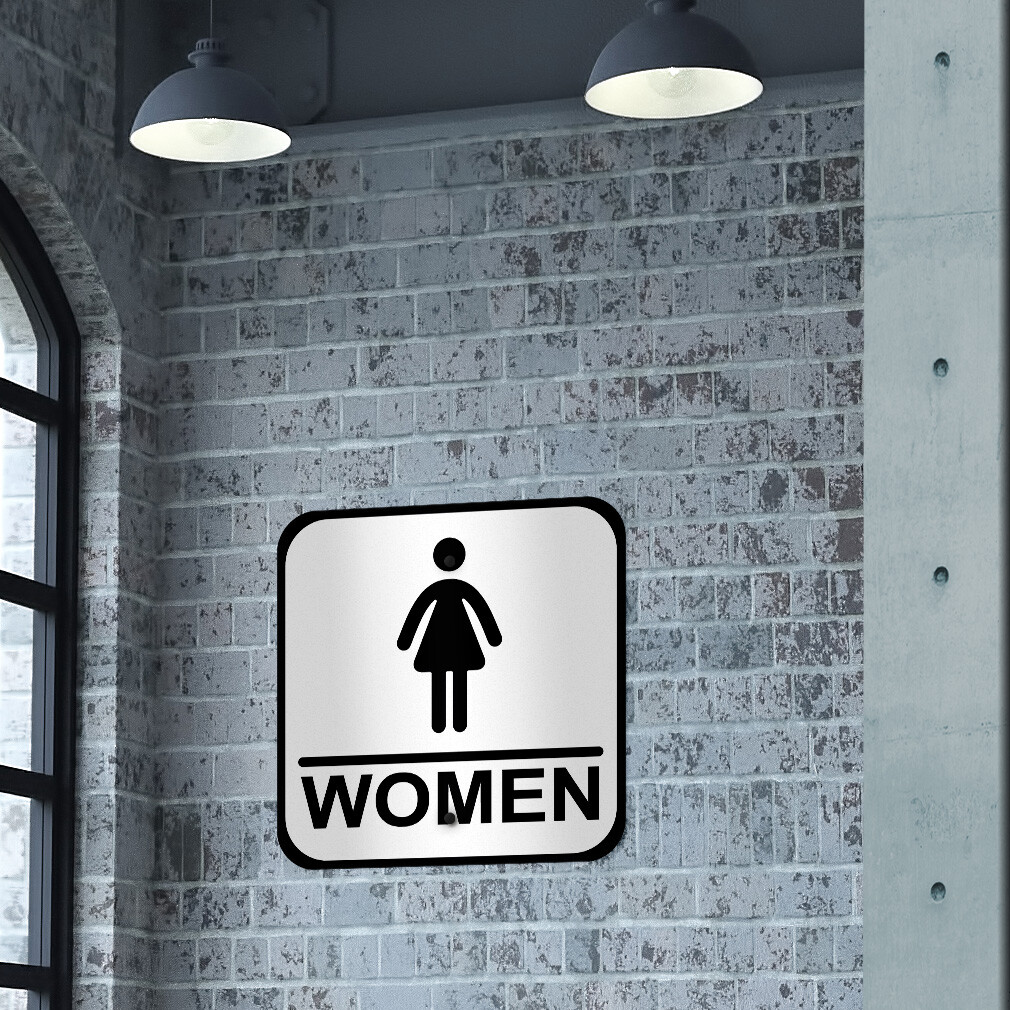 Square Metal Sign Directional Brushed Aluminum Style B Weatherproof Street