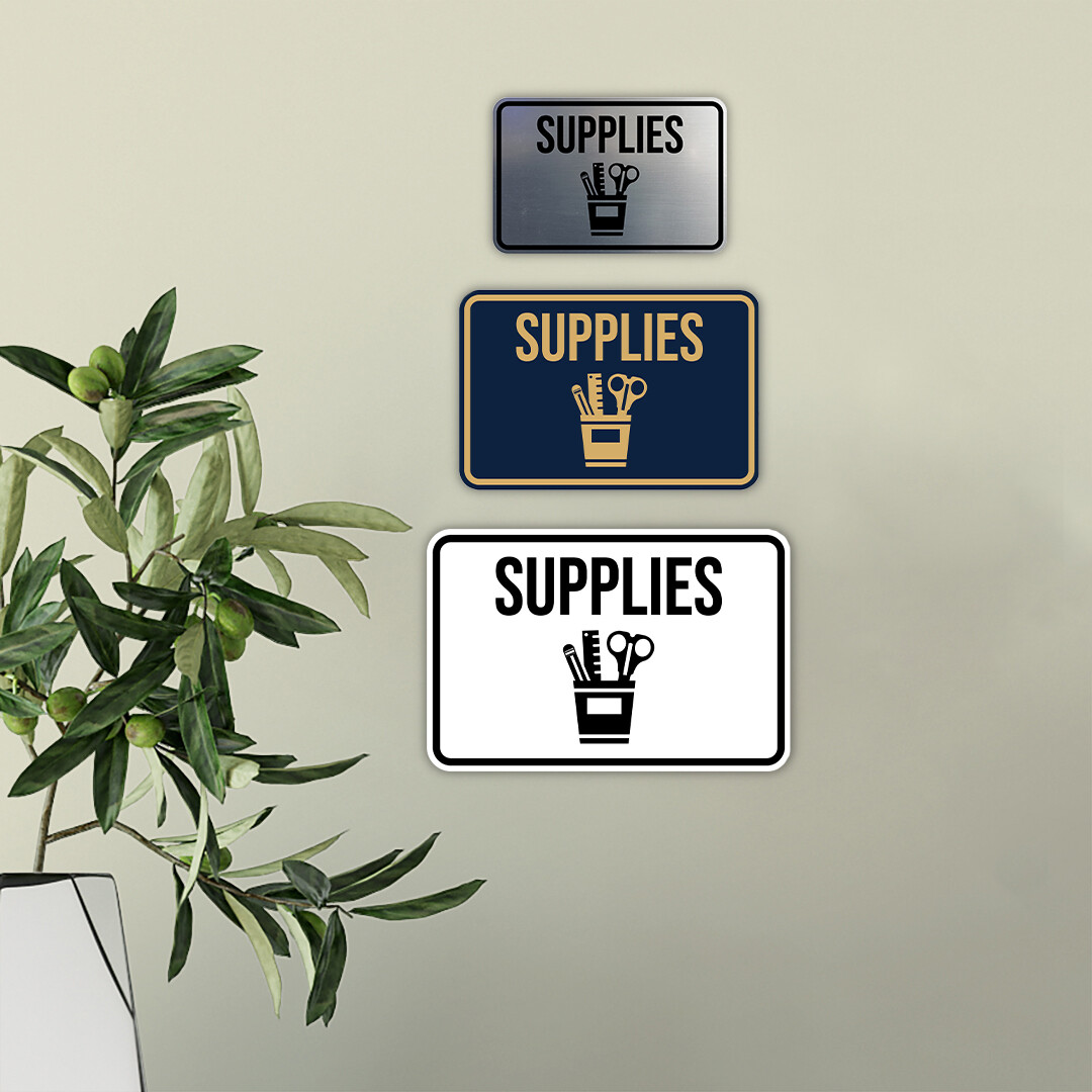 Classic Framed Supplies Wall or Door Sign