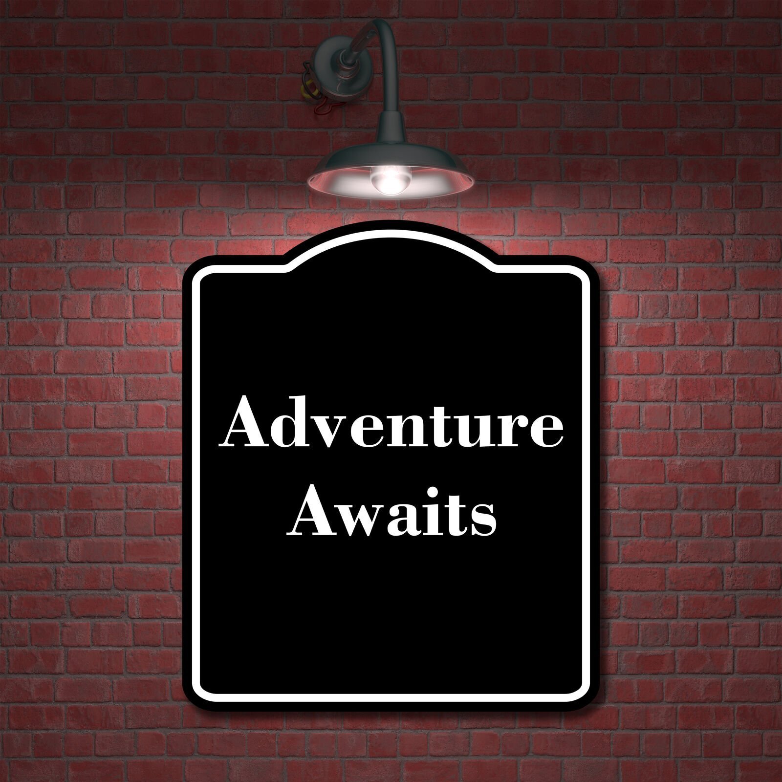 Adventure Awaits BLACK Aluminum Composite Sign