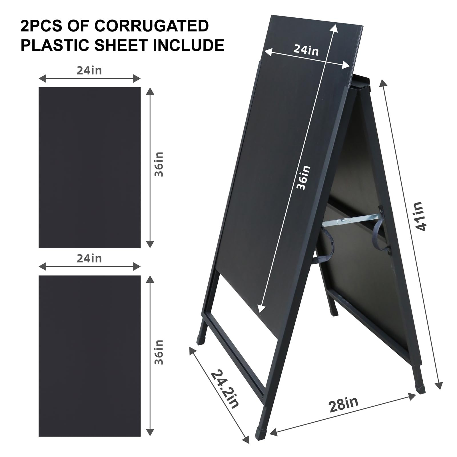 Pionites Heavy Duty Slide-in Folding A Frame Sign Sidewalk Sign 24x 36 Inch S…