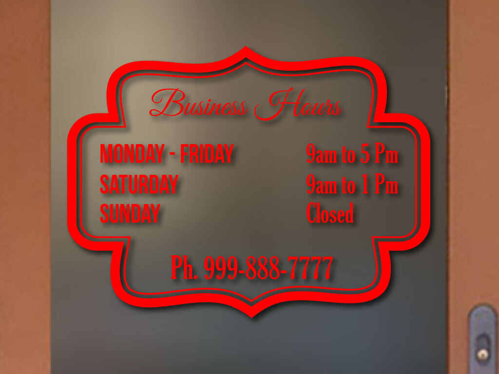 COOL SHAPE STORE ORIGINAL BUSINESS HOURS COLORS and Sizes PERSONALIZED Sign