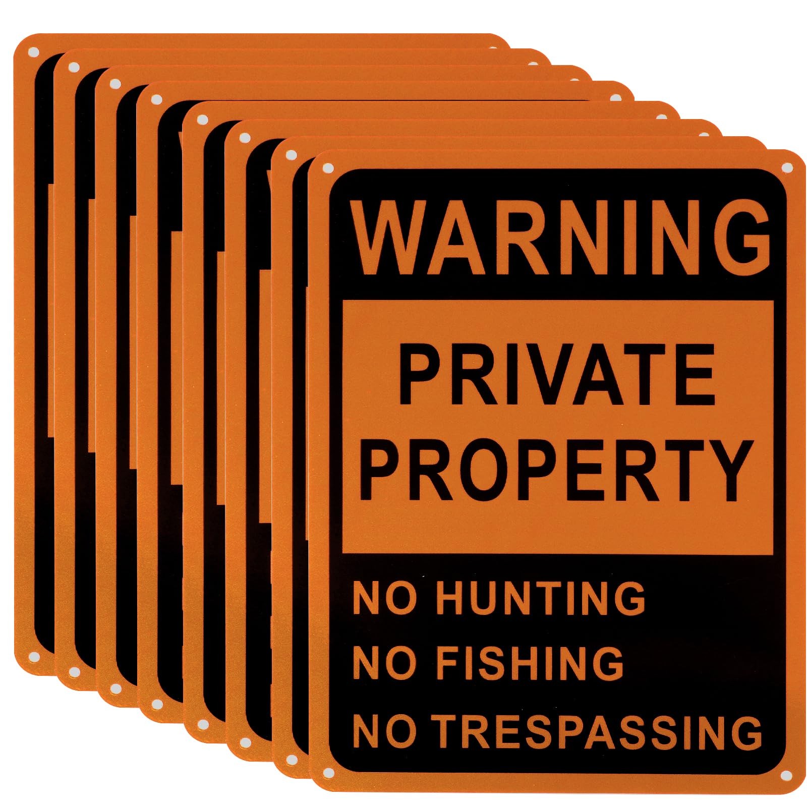 8 Pcs Large Posted No Hunting No Trespassing Signs Private Property Weatherproof