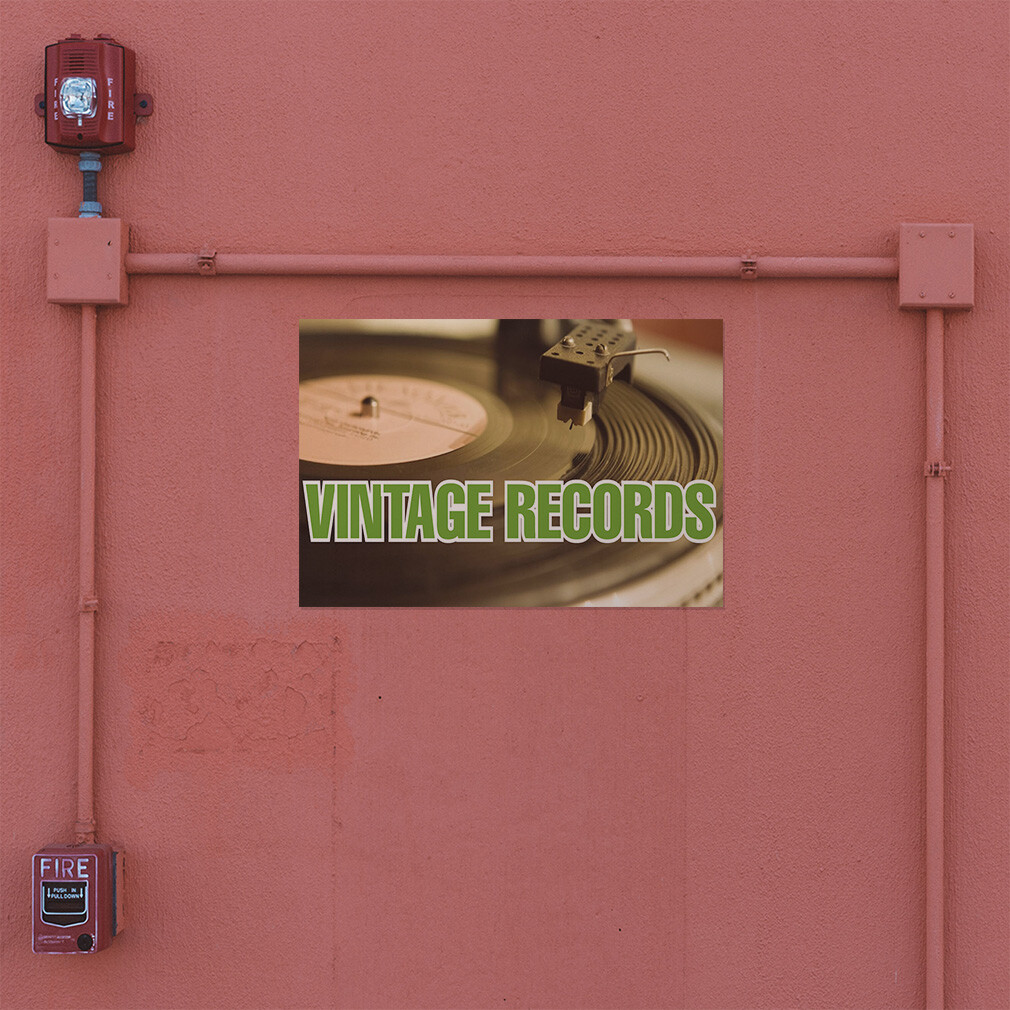 Decal Stickers Vintage Records Advertising Printing B Vinyl Store Sign Label