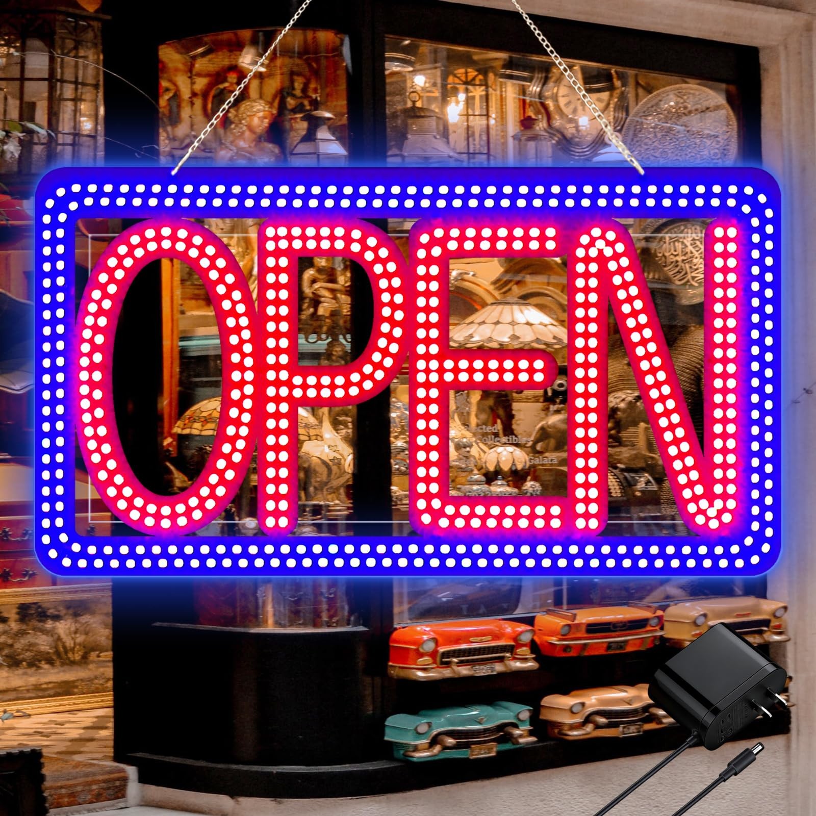 16.5&Prime;x9&Prime; Horizontal LED Open Sign for Business – Ultra Bright & Dimmable Sign…
