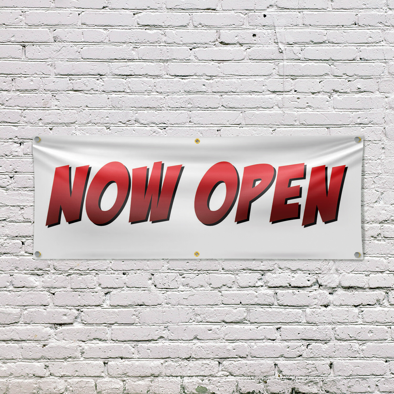 Now Open 13 oz Vinyl Banner Sign with Metal Grommets Heavy-Duty Single-Sided