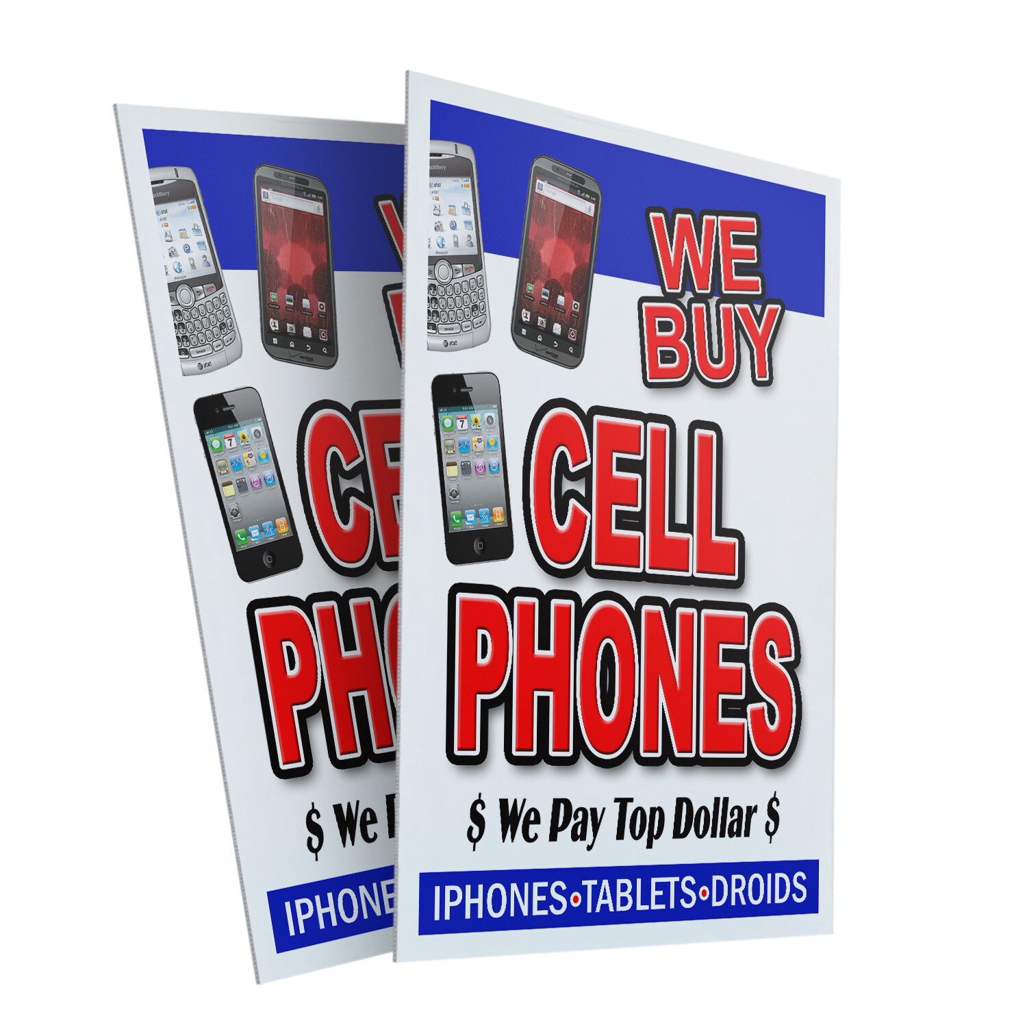 A-frame Sidewalk We Buy Cell Phones 24&Prime; x 36&Prime; Double Sided A-Frame Sidewalk Sign