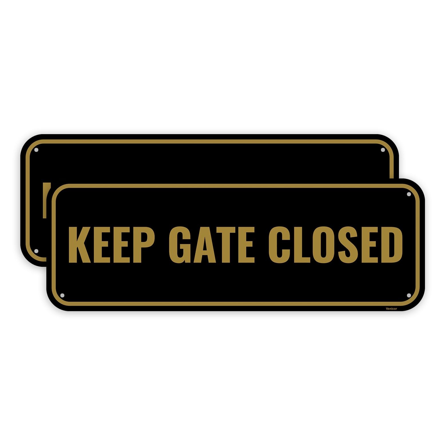 2 PCS 10×3.5 Inch Please Keep Gate Closed Aluminum Sign Metal Warning Board