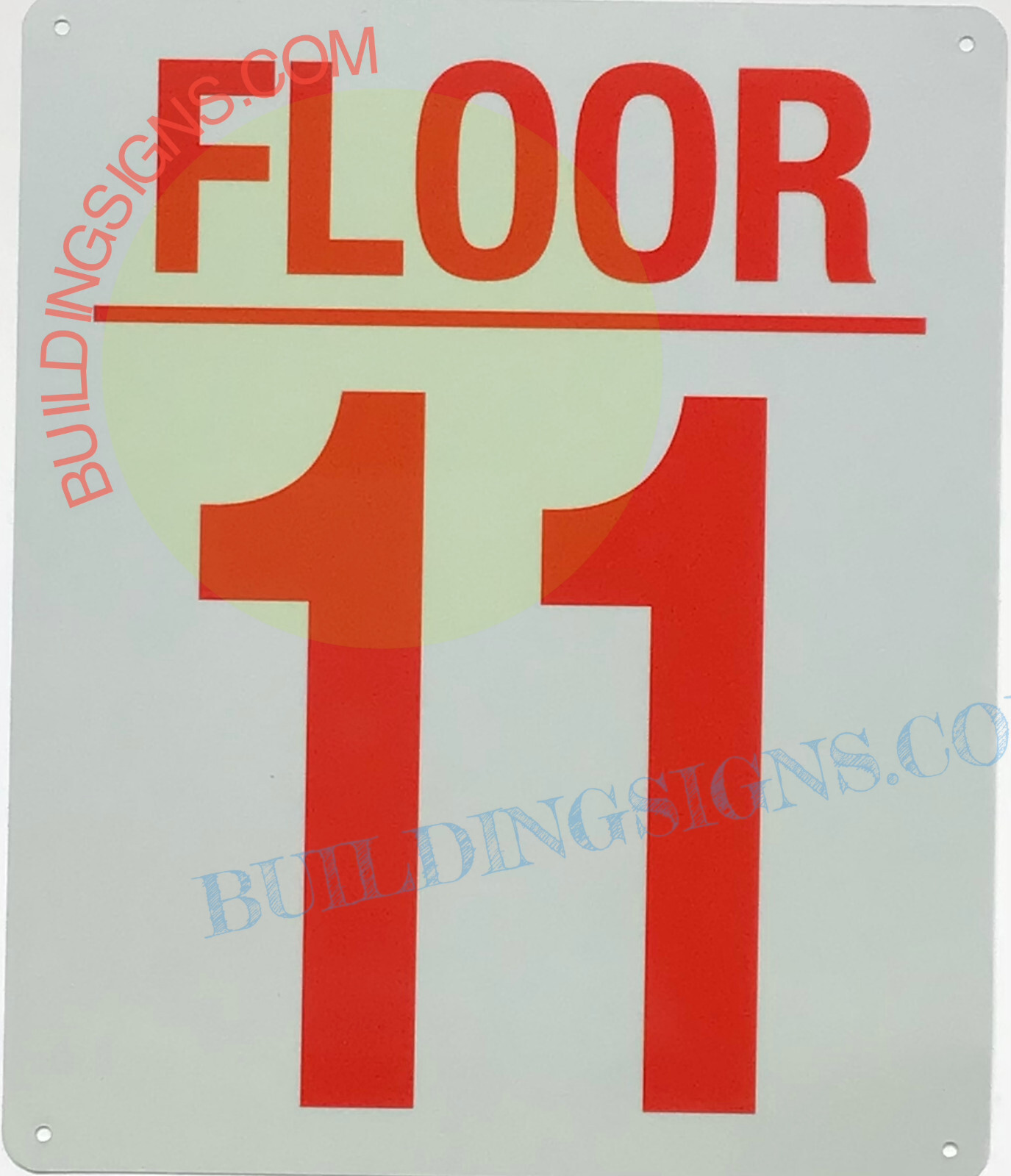 11 FLOOR SIGN (10×12, White, Aluminum)