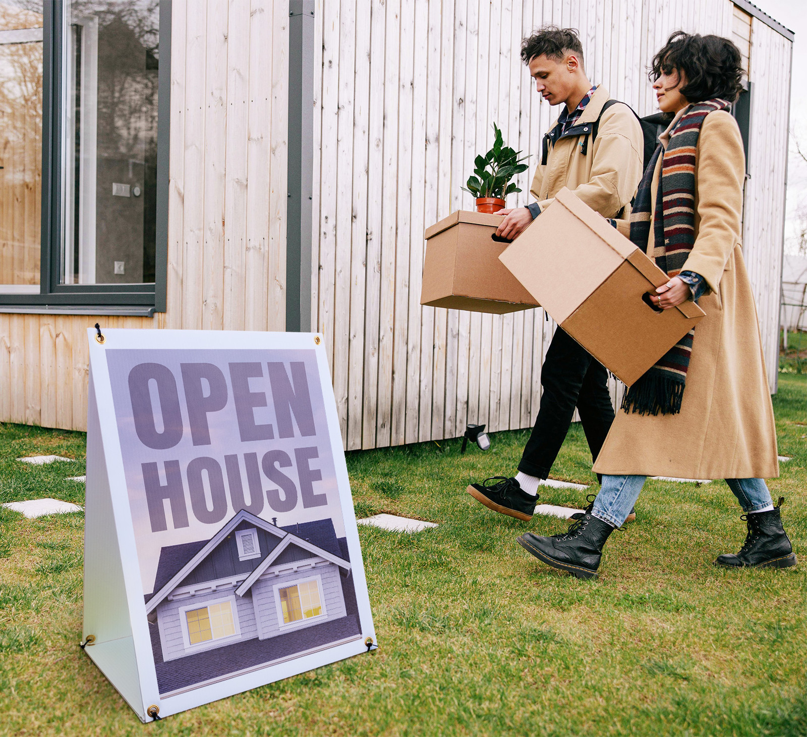 Open House A-Frame Sidewalk Sign Real Estate Promotions Event Marketing Look
