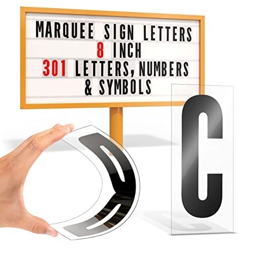 Changeable Marquee Letters – 8&Prime; Plastic Sign Letters for Outdoor Use, 301 PC Set