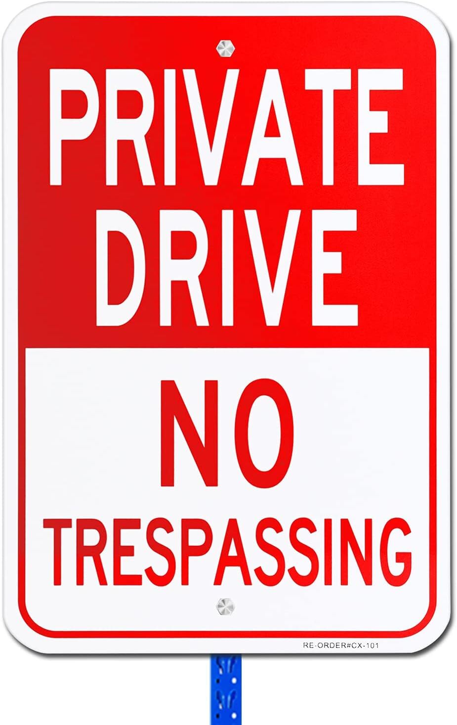 Paquete De 2 Senales De Prohibido El Paso De Private Drive, 12 » X 18 » .63 …