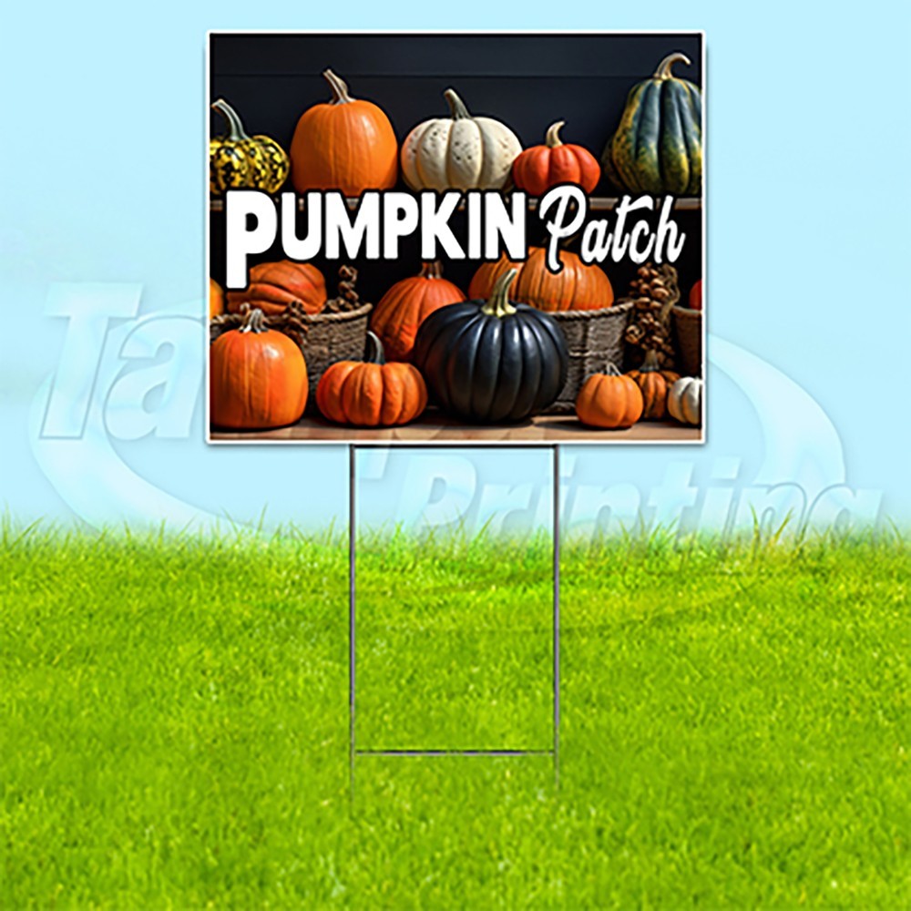 PUMPKIN PATCH 18×24 Yard Sign Holiday Plastic Corrugated WITH STAKE USA YS00169