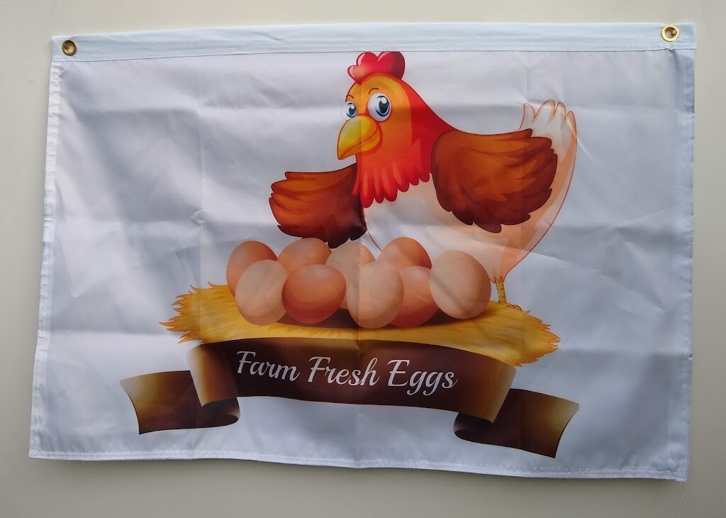 FARM FRESH EGGS FLAG 2x3ft flag, vertical banner