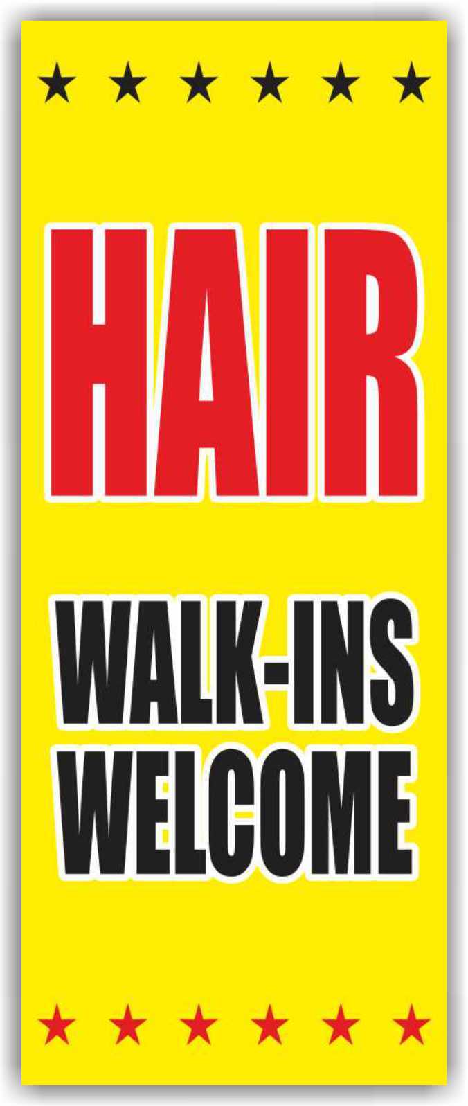 HAIR WALK-INS WELCOME Advertising Banner Vinyl Mesh Sign beauty spa barber shop