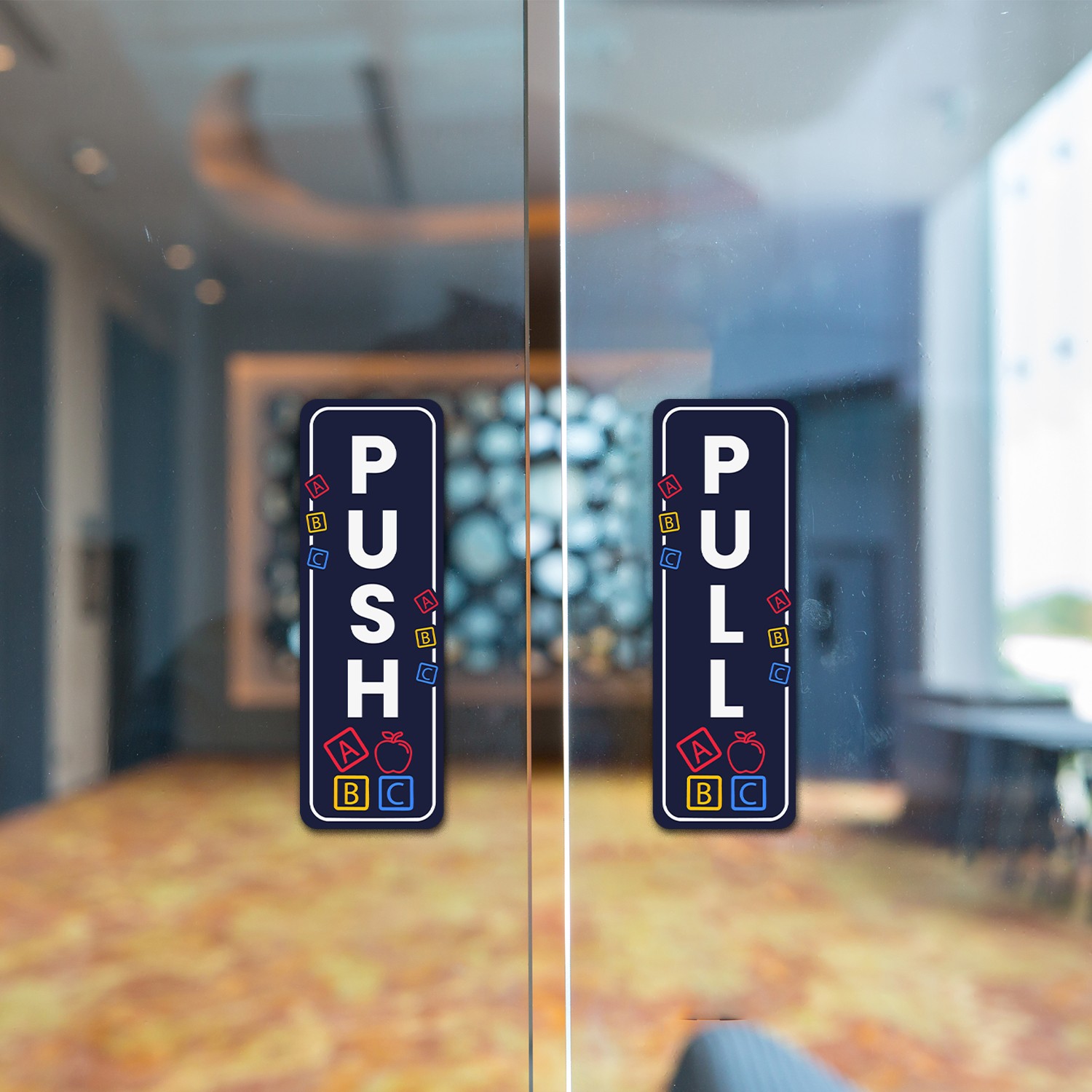 Signs ByLITA Vertical Push and Pull Door Signs (Pre-School ABC Blocks)