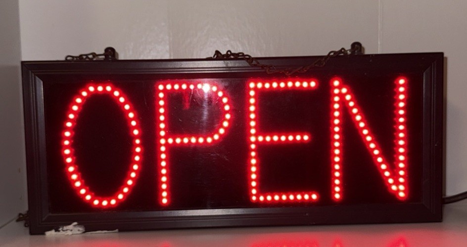 Millenium Visual Systems Indoor OPEN Sign Shop Store Lighted LED Electric