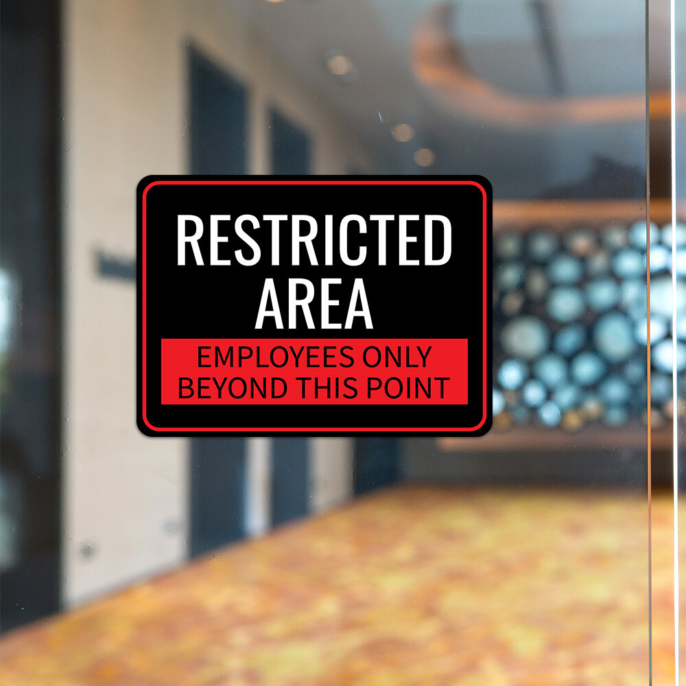 Classic Framed Plus Restricted Area – Employees Only Beyond This Point Sign