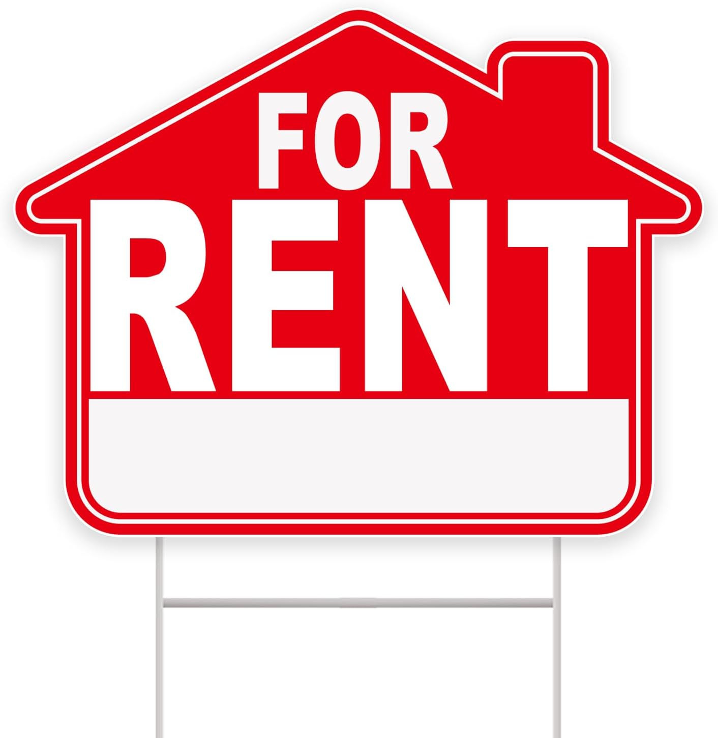 For Rent Sign with Stakes, 1-Pack 17&Prime;X13&Prime; Double-Sided Signs, Corrugated Plastic