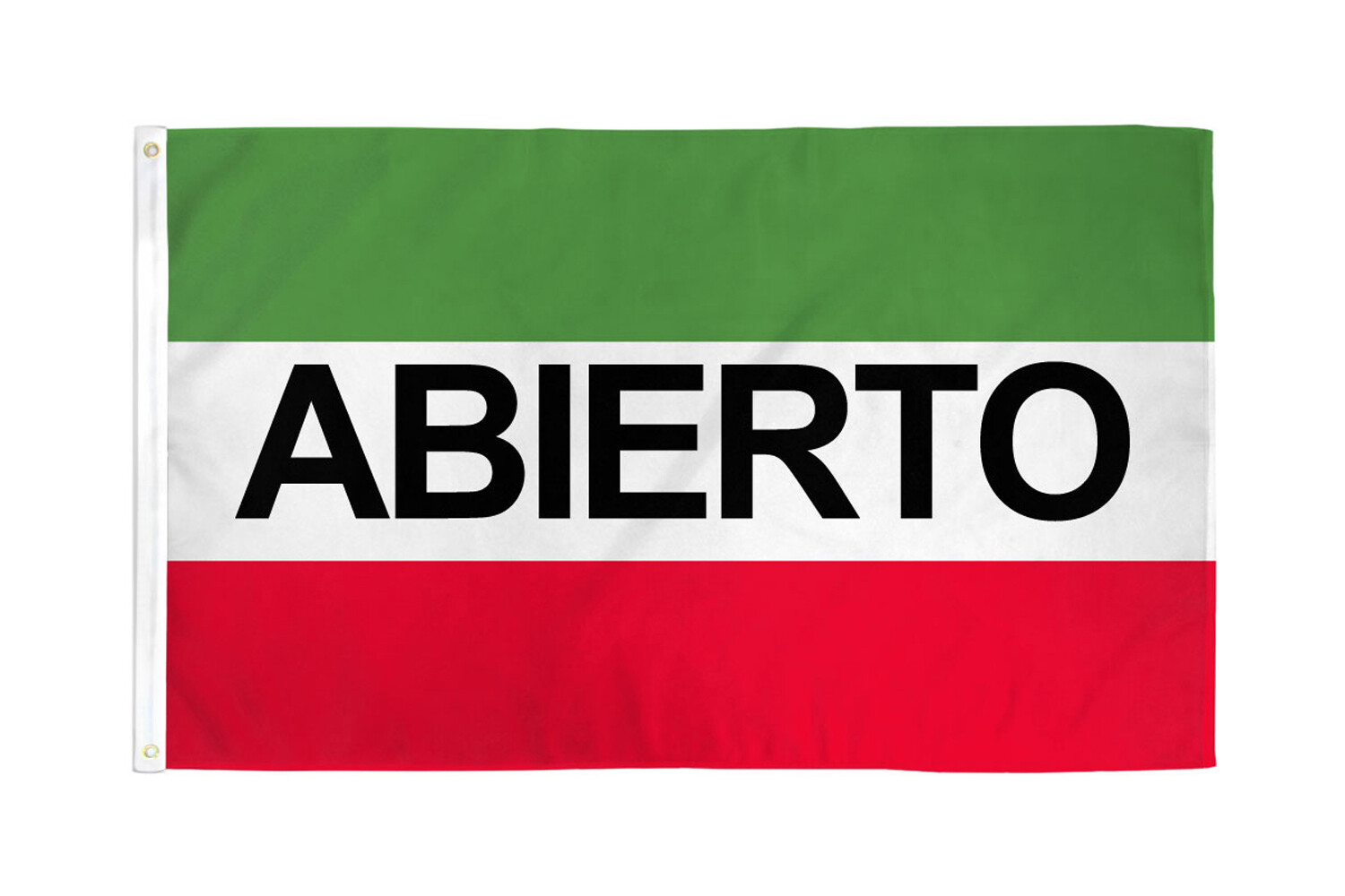 Abierto Flag 3x5ft Red White Green Abierto Banner Sign Open Flag Espanol Flag
