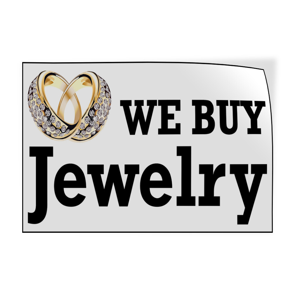Decal Stickers We Buy Jewelry Business C Vinyl Store Sign Label Business