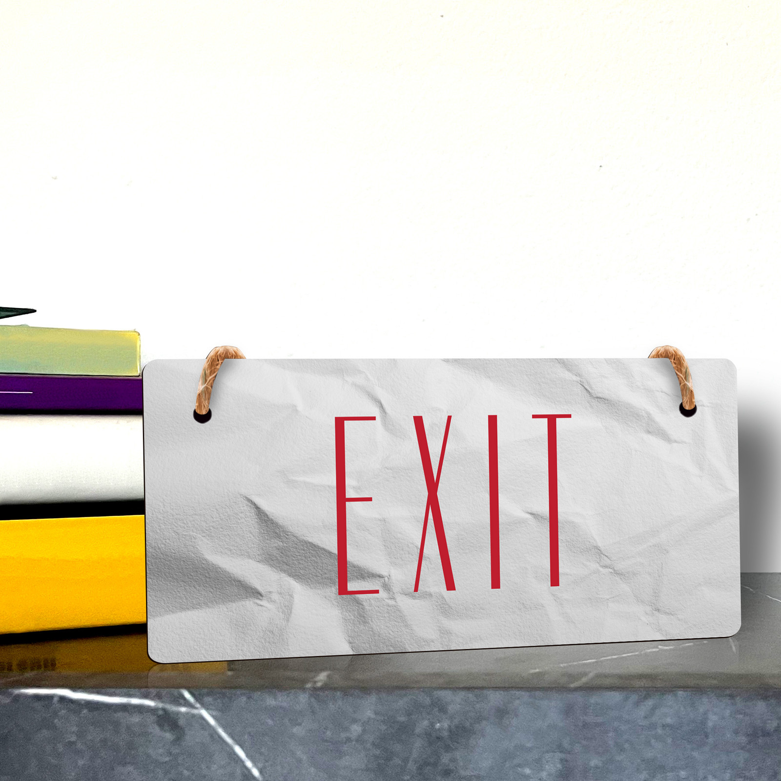 Exit 5&Prime; x 10&Prime; Hanging Wall or Door Sign | Rustic Twine | Home and Business
