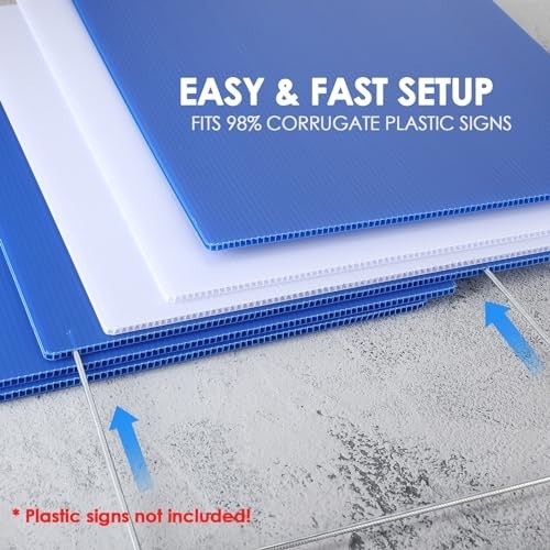 30 Pcs Yard Sign Stakes 20 Inch 10 Inch Galvanized Steel H Frame Heavy Duty