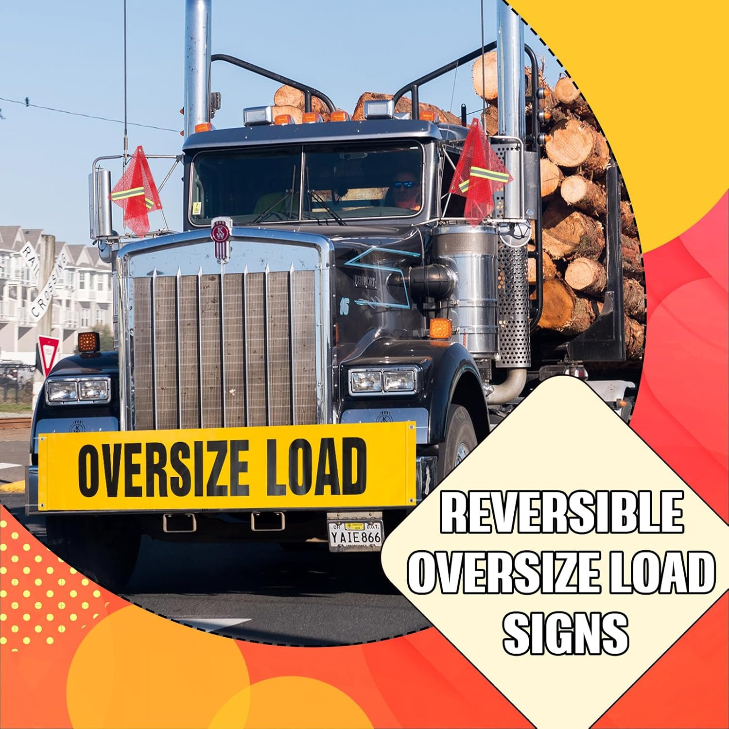12-Piece Safety Flag Kit with Load Banners and Warning Flags for Trucks and Trai