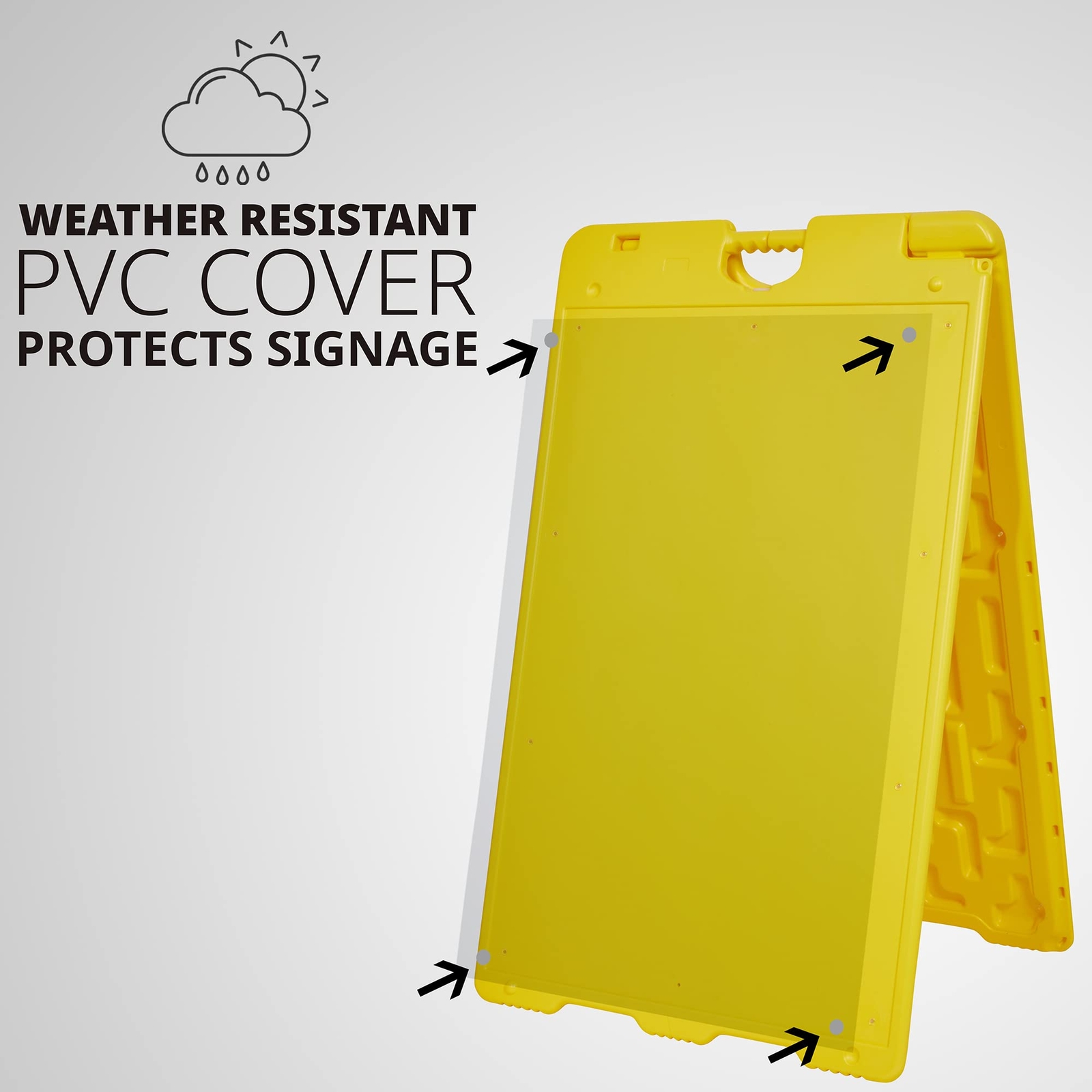 Jumbl A Frame Sign, 24&Prime;x36” Display Surface, Outdoor Sandwich Board, Yellow