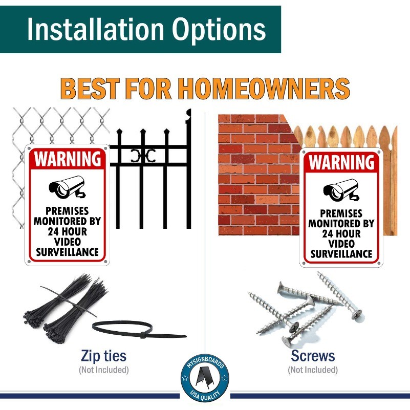 Surveillance Signs cctv Warning Signs 24 Hour Video Surveillance Sign 12 x 8