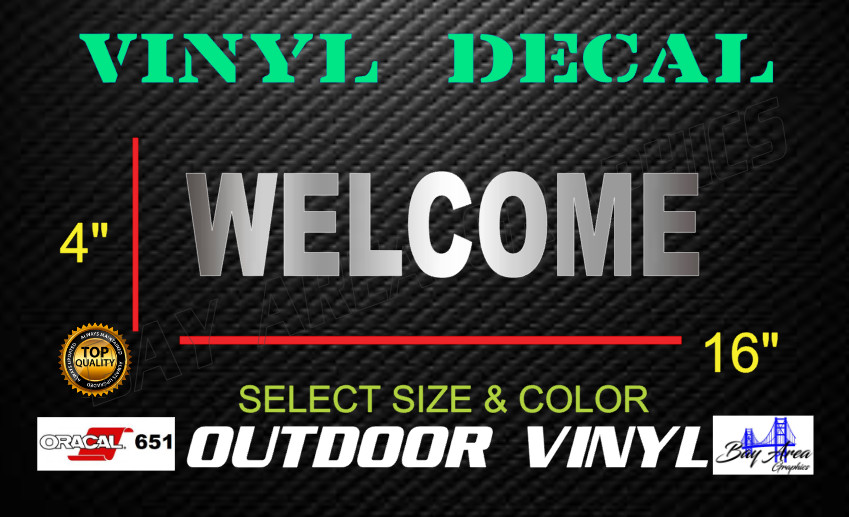WELCOME Vinyl Decal Storefront Window Sign Business Door ORACAL 651