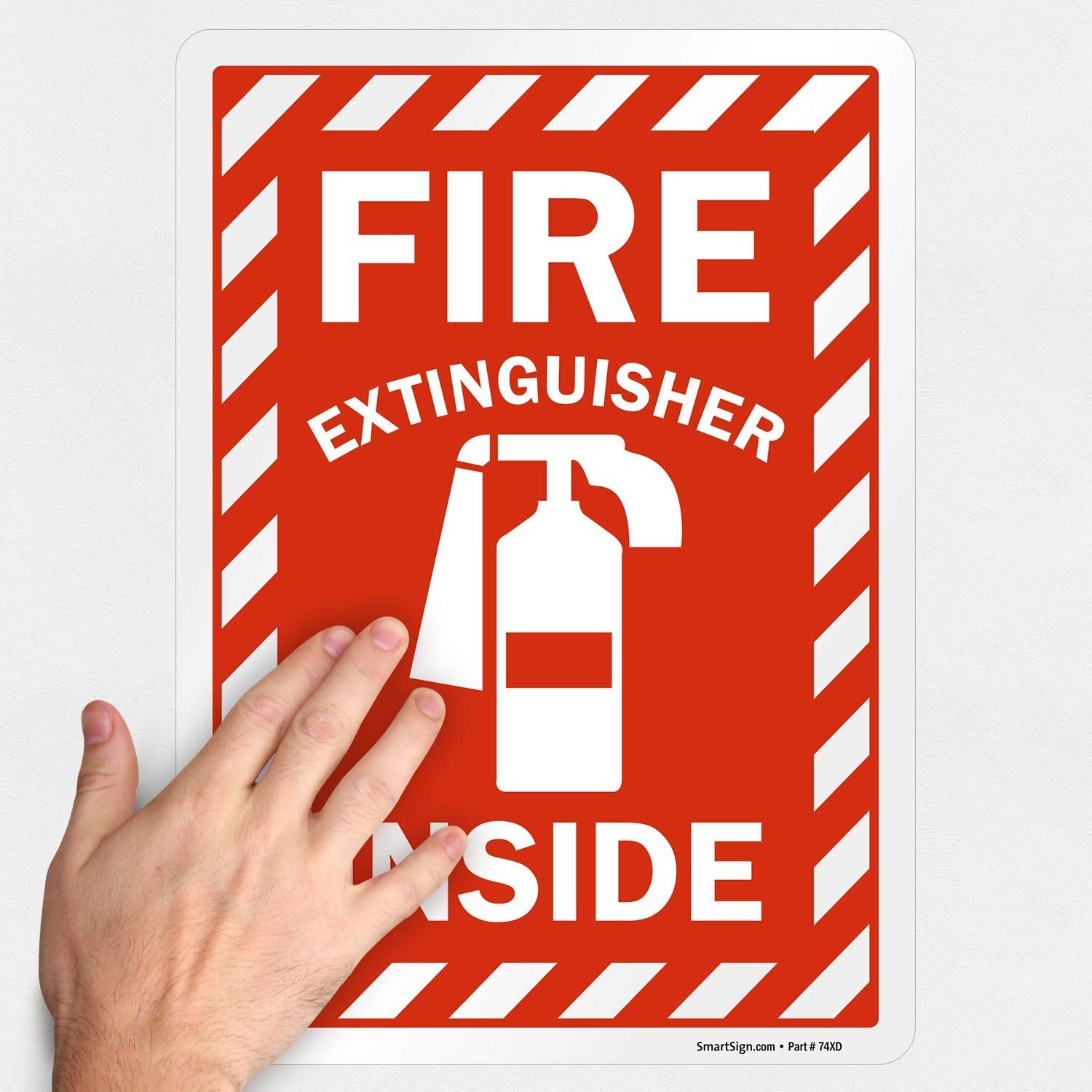 10×14 inch « Fire Extinguisher Inside » Label Laminated Vinyl for Wall Door