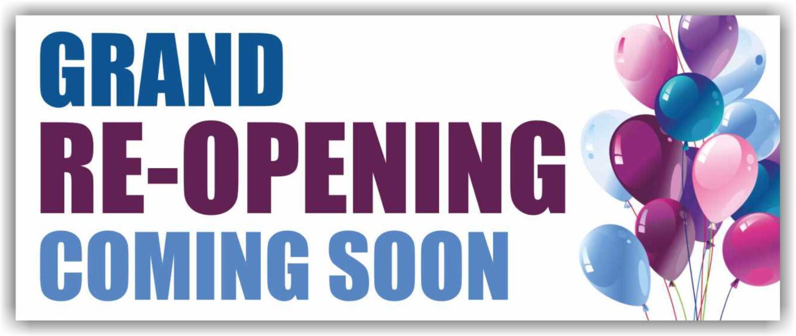 GRAND RE-OPENING Advertising Banner Vinyl Mesh Sign CUSTOM COMPANY COMING SOON
